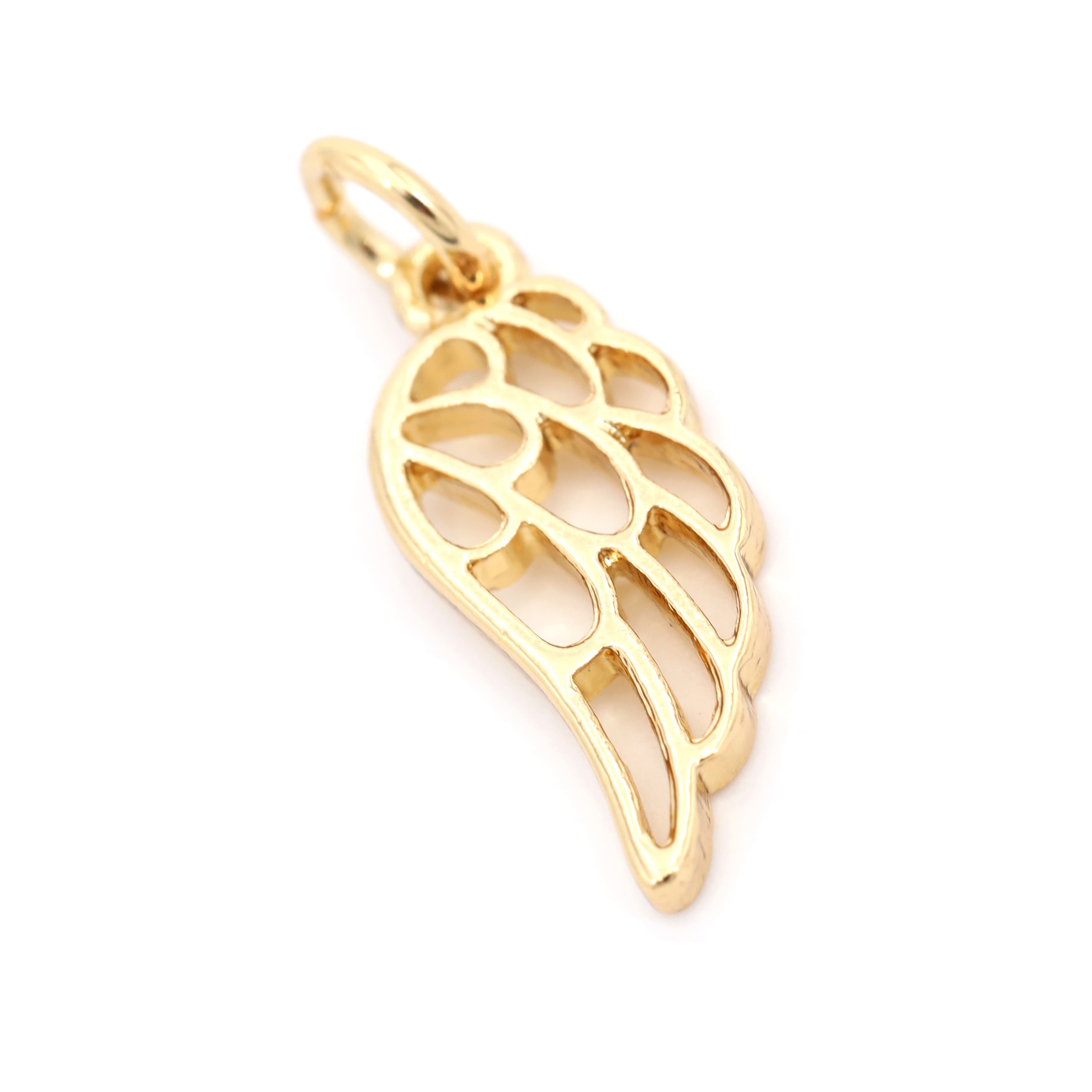 12 Pack: 14K Gold Plated Wing Charm by Bead Landing™