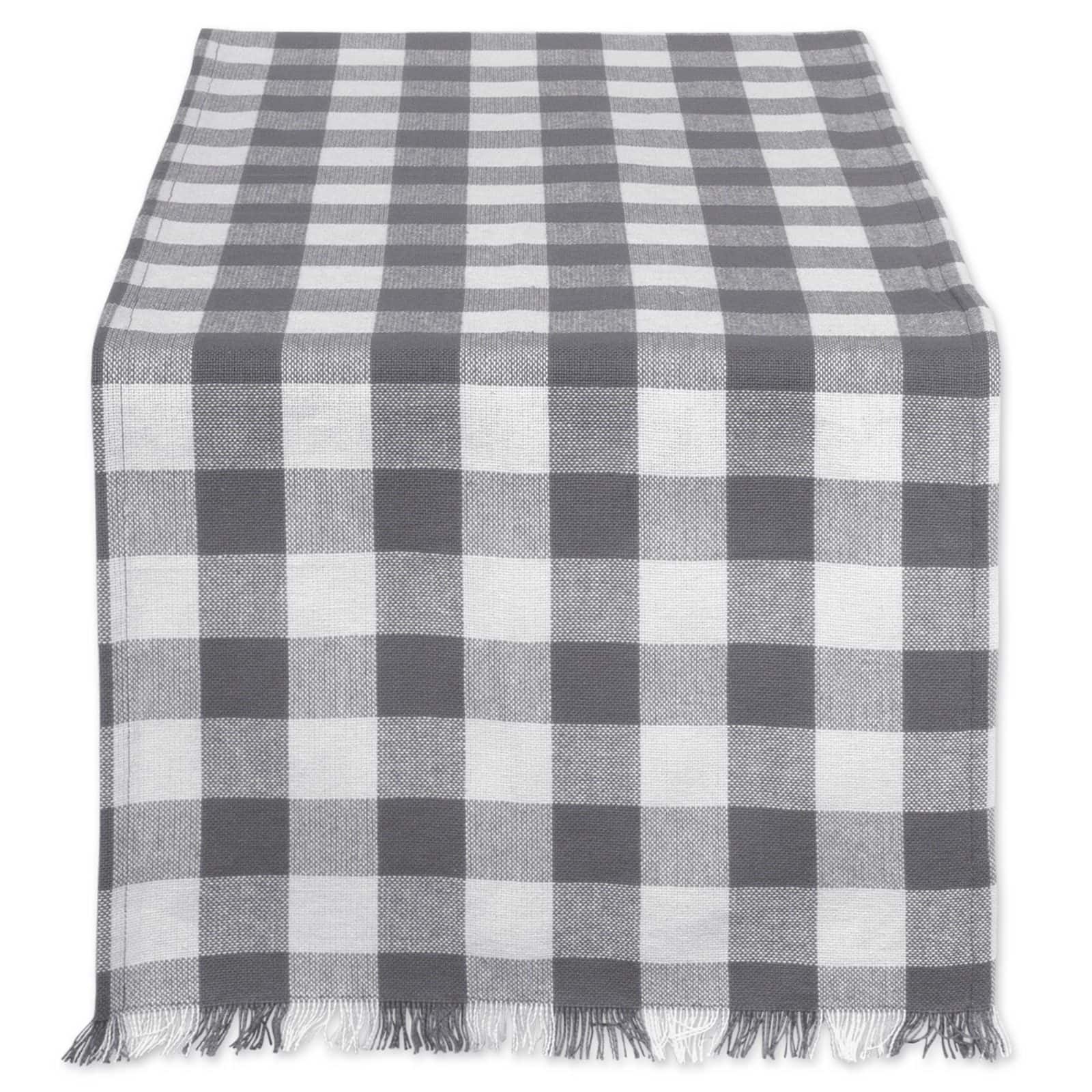 DII® 108" Heavyweight Check Fringed Table Runner