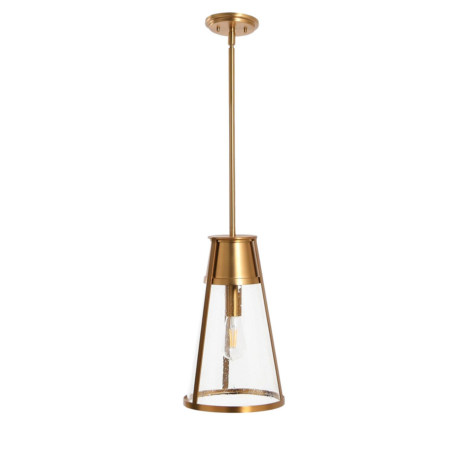 Hello Honey® Robert Stevenson Lighting Jaxon Metal & Seedy Glass Ceiling Light