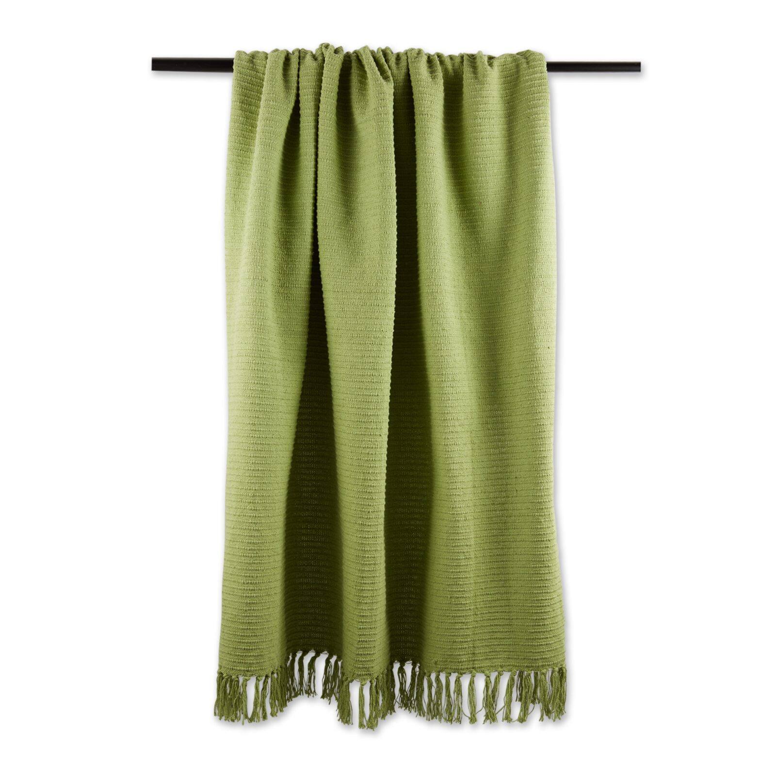 DII® Antique Green Solid Ribbed Throw