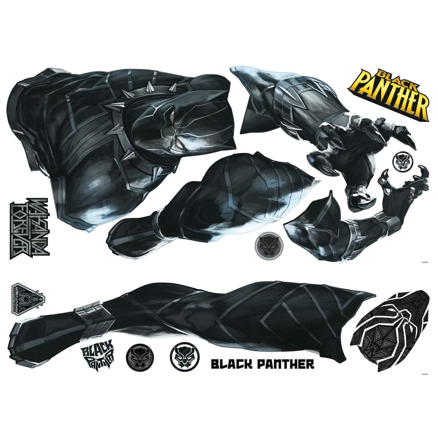 RoomMates Black Panther Peel &#x26; Stick Giant Wall Decals