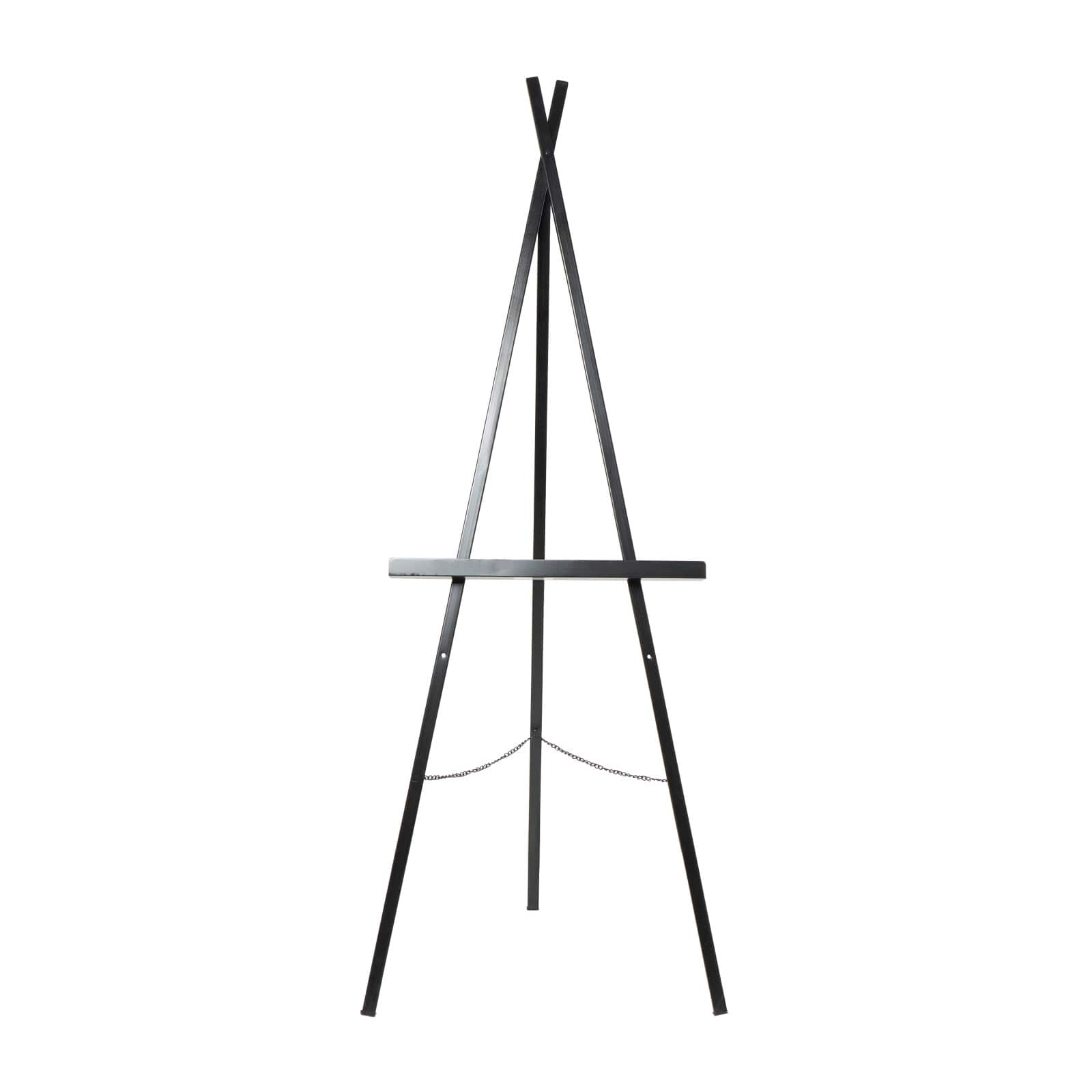 66.5&#x22; Black Metal Adjustable Minimalistic Floor Easel