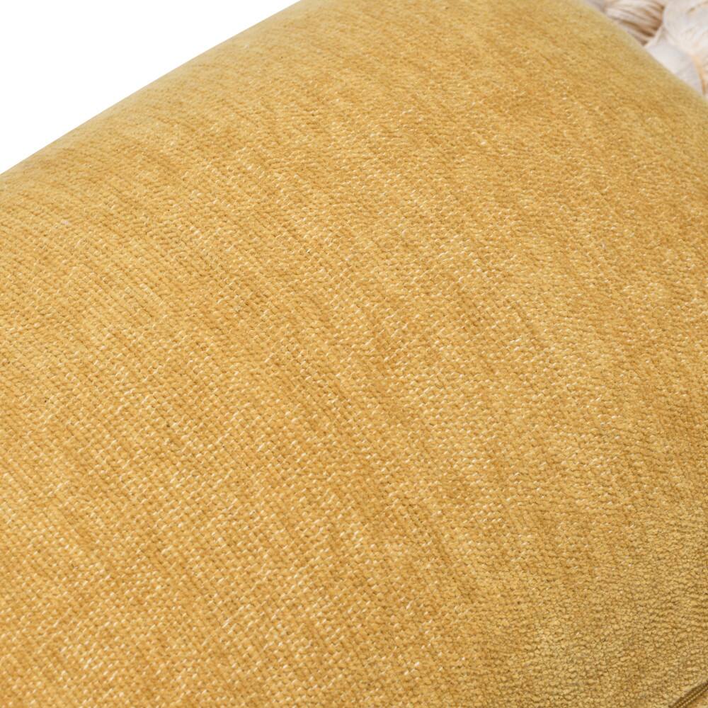 Hello Honey® Yellow Chenille Lumbar Pillow with Tassels