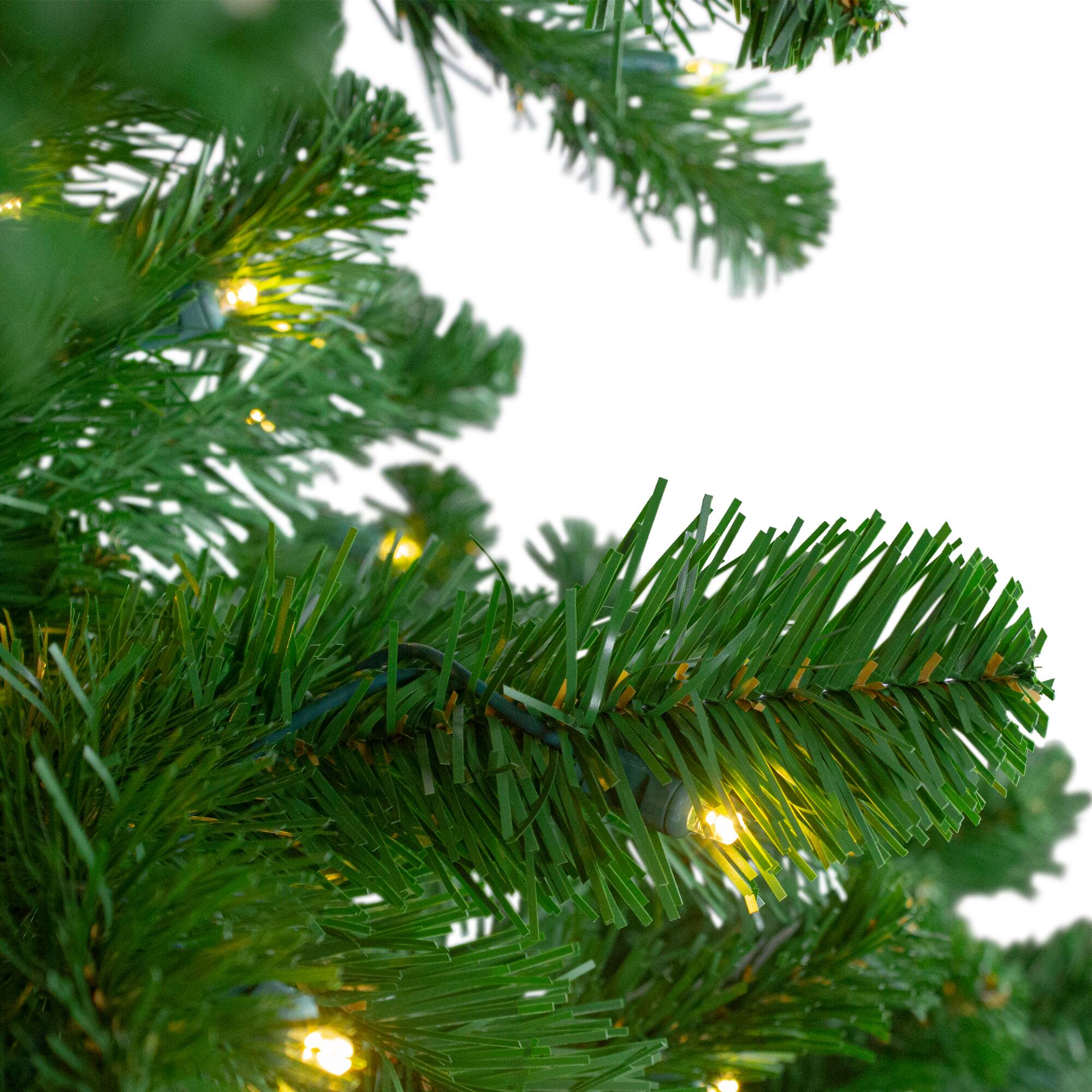 14ft. Pre-Lit Full Olympia Pine Artificial Christmas Tree with Wheels &#x26; Warm Clear LED Lights