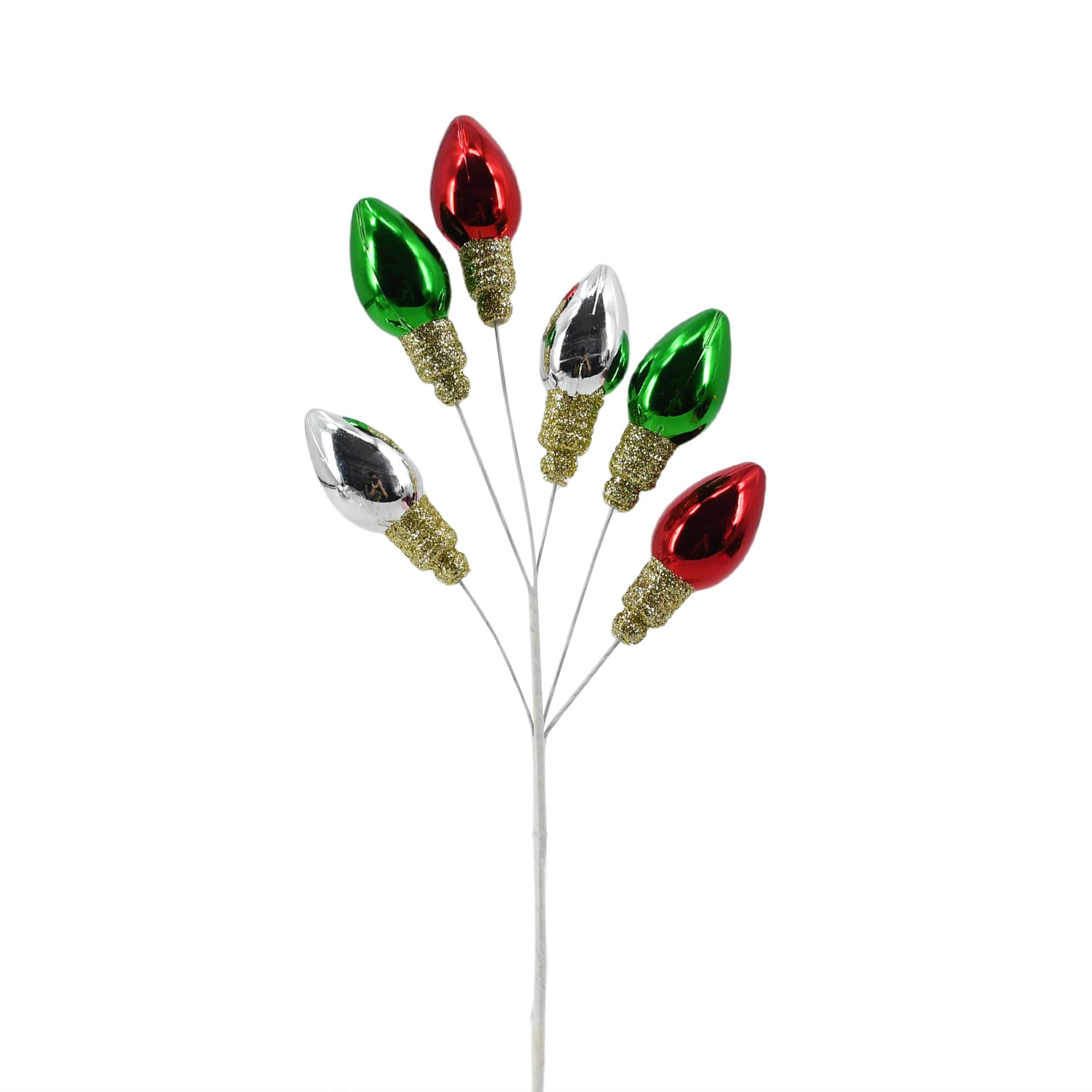 11.5&#x22; Red, Green &#x26; Silver Bulb Pick by Ashland&#xAE;