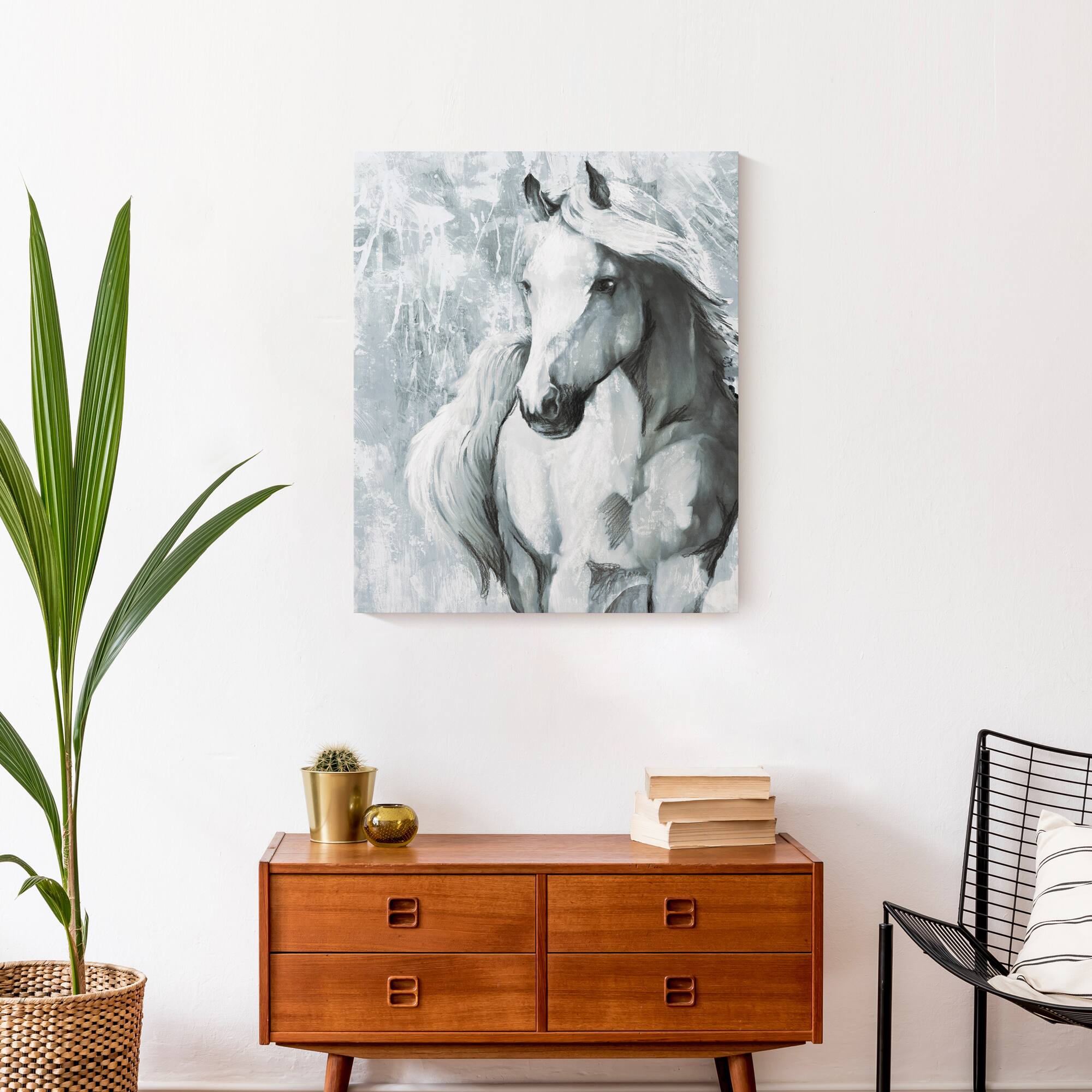 Blue Gray Horse 20" x 24" Canvas Wall Art