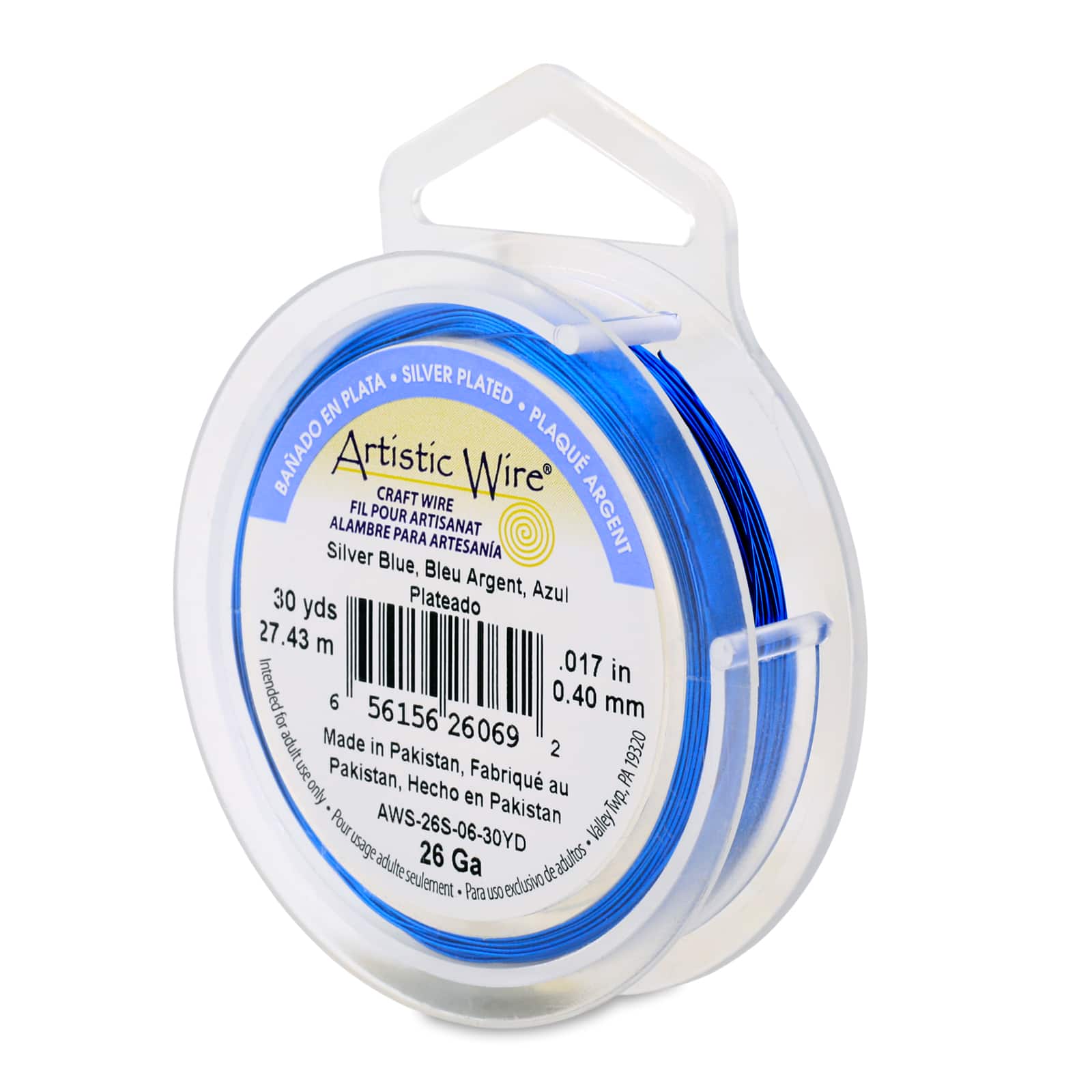 Artistic Wire® 26 Gauge Silver Plated Tarnish Resistant Colored Copper Craft Wire, 30yd.