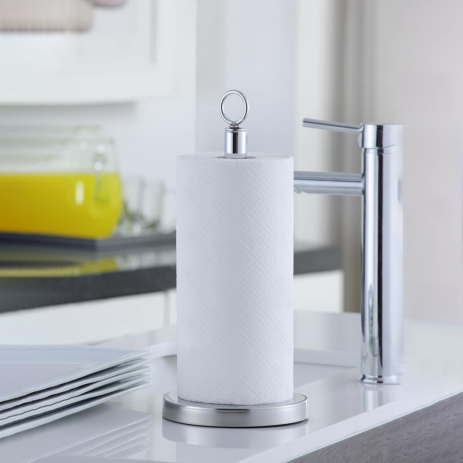 SunnyPoint Chrome Paper Towel Holder with Stainless Base