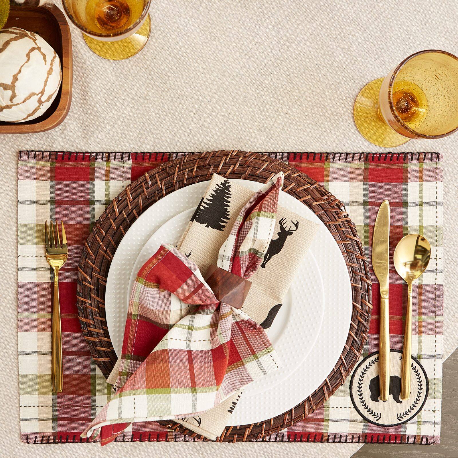 DII&#xAE; Mountain Trail Plaid Cloth Dinner Napkins, 6ct.
