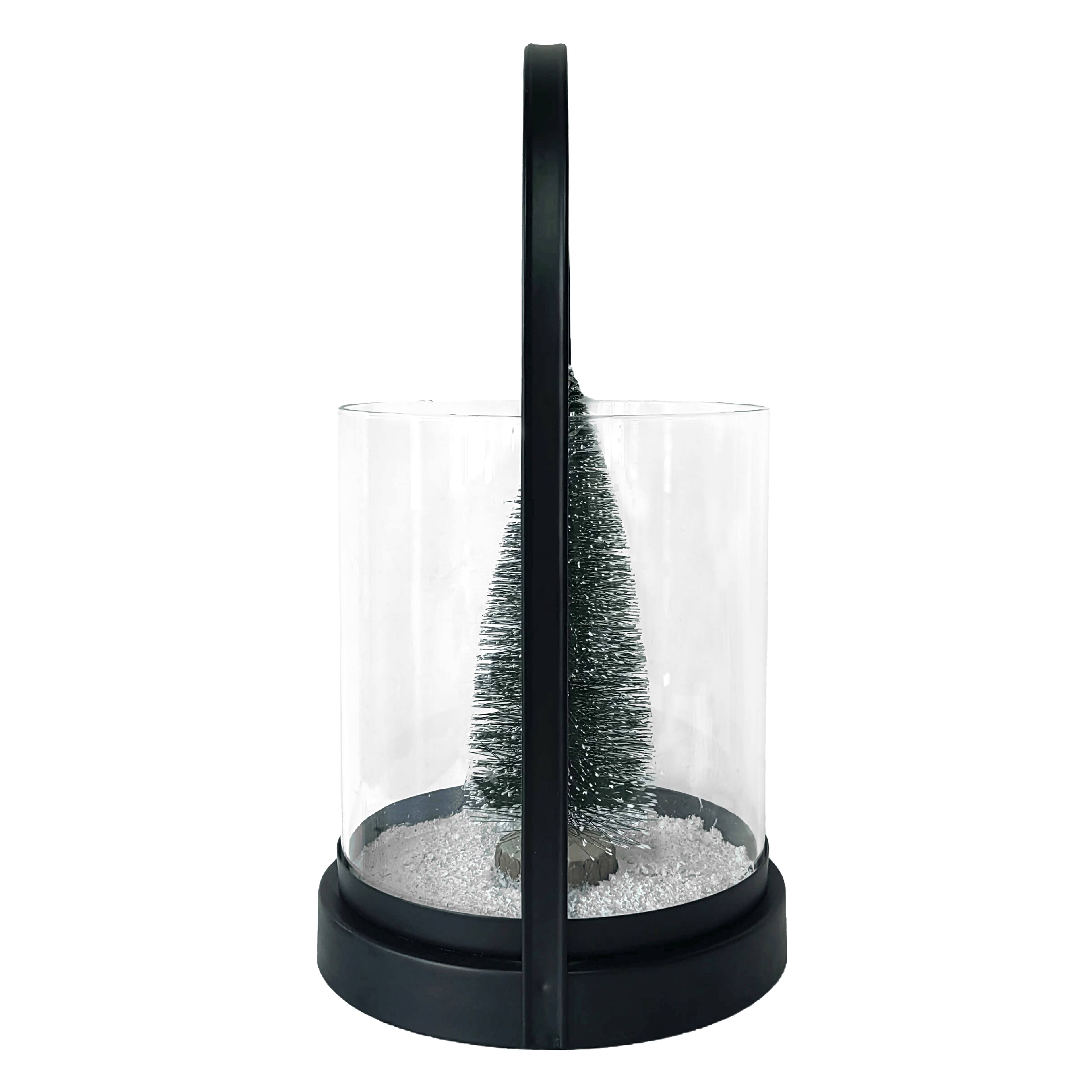 Lanterne noire avec arbre de No&#xEB;l illumin&#xE9; de lumi&#xE8;res DEL de 38,1&#xA0;cm d&#x2019;Ashland