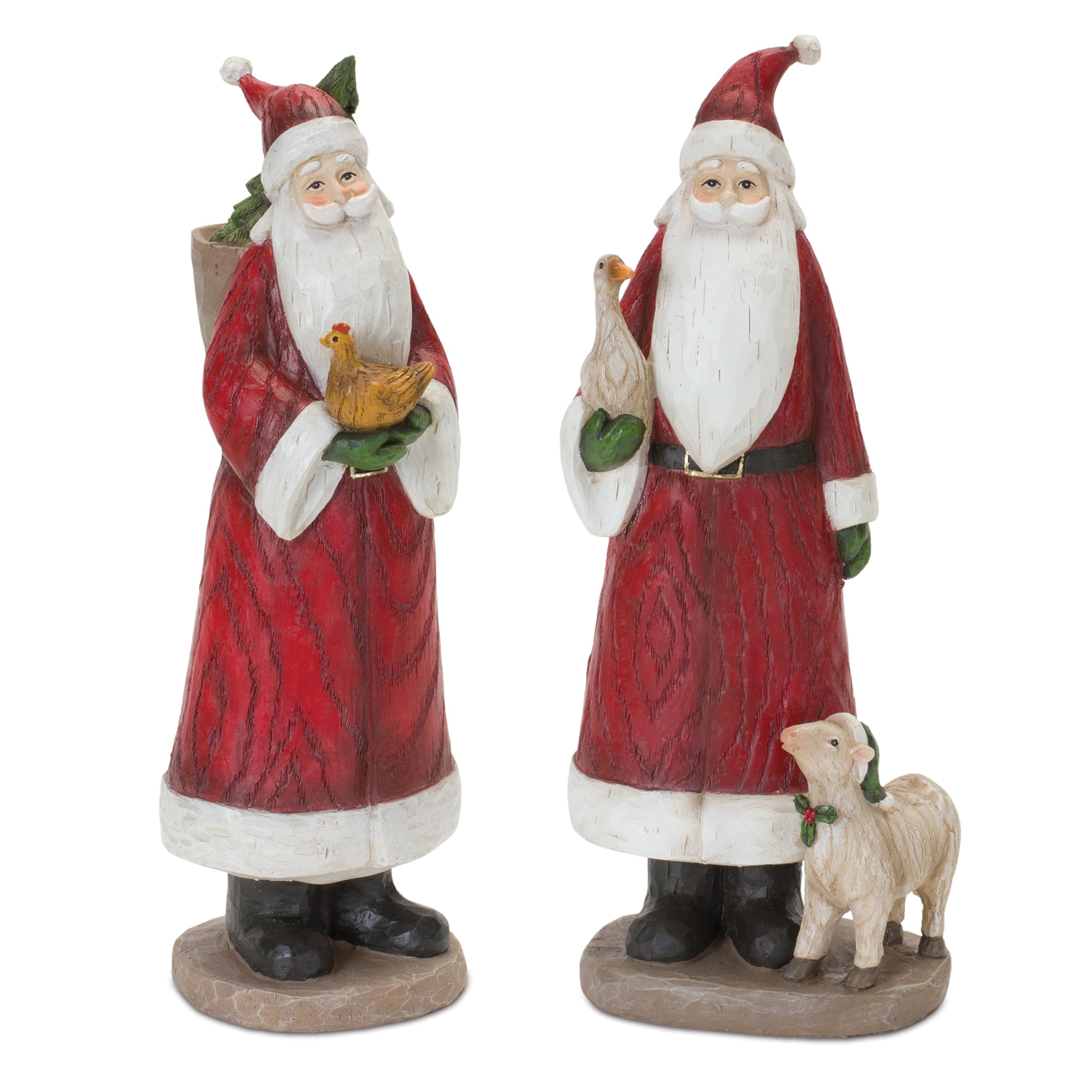 Farmhouse Santa Figurine Set