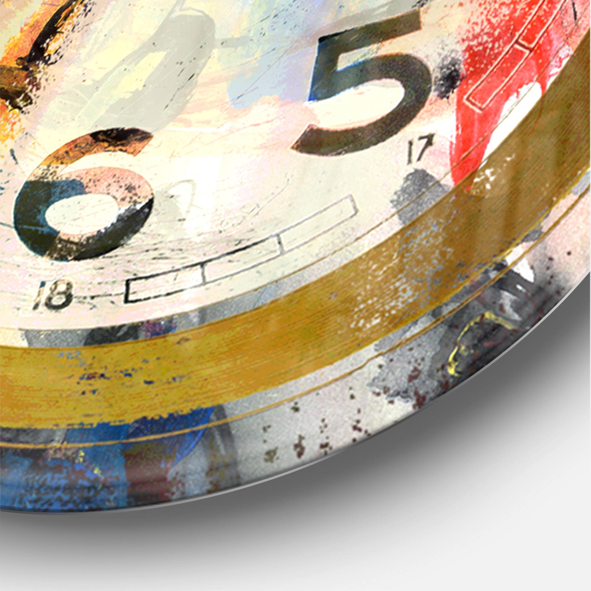 Designart 'People And Time Acrylic Watercolor Modern Wall Clock