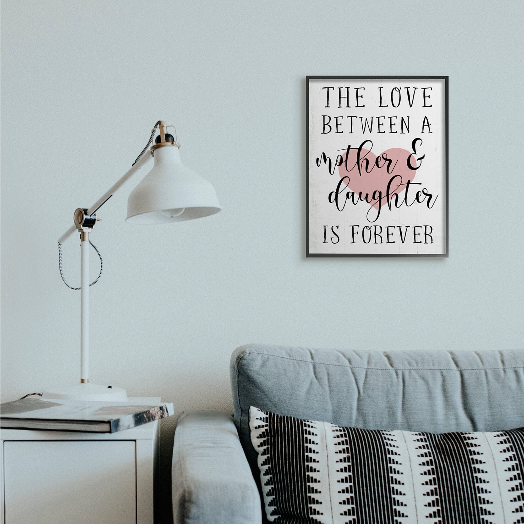 Stupell Industries Love Between Mother & Daughter Motivational Black Frame Wall Art