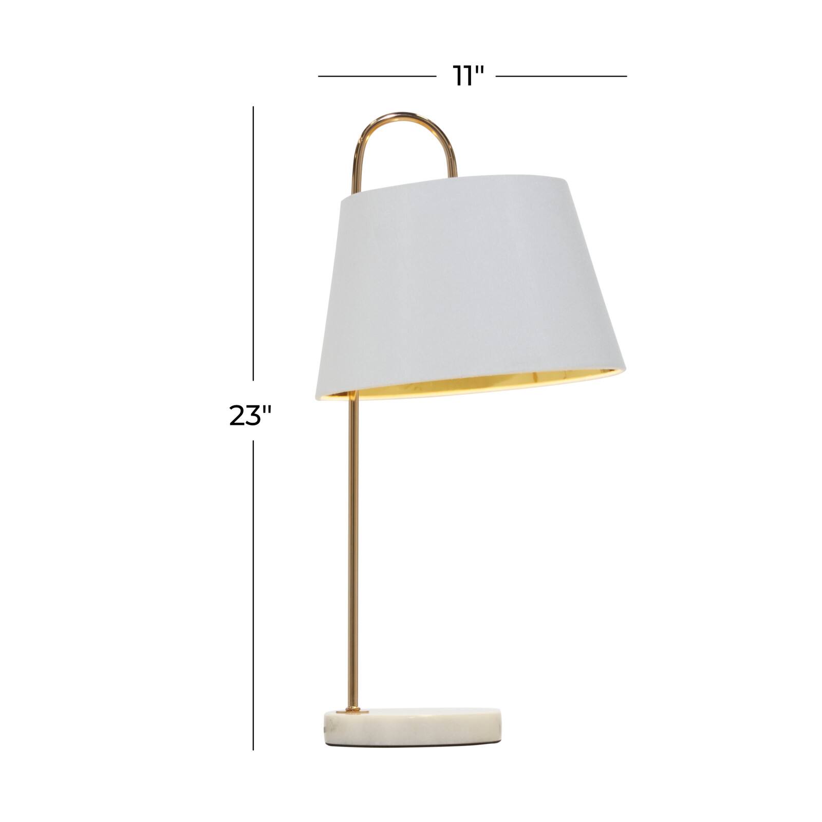 22" White Metal Modern Table Lamp