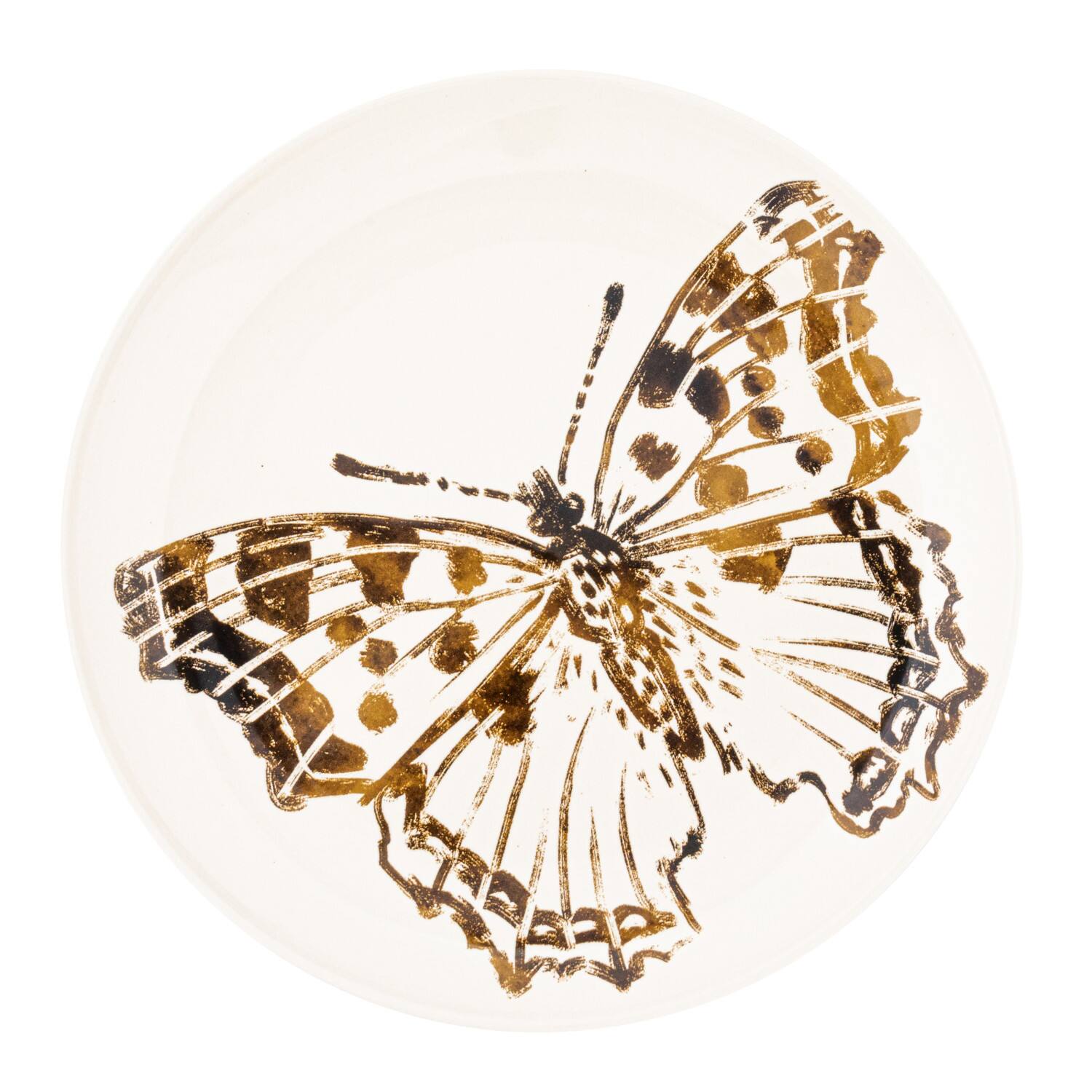 10.5&#x22; Animal &#x26; Flower Stoneware Dinner Plate Set