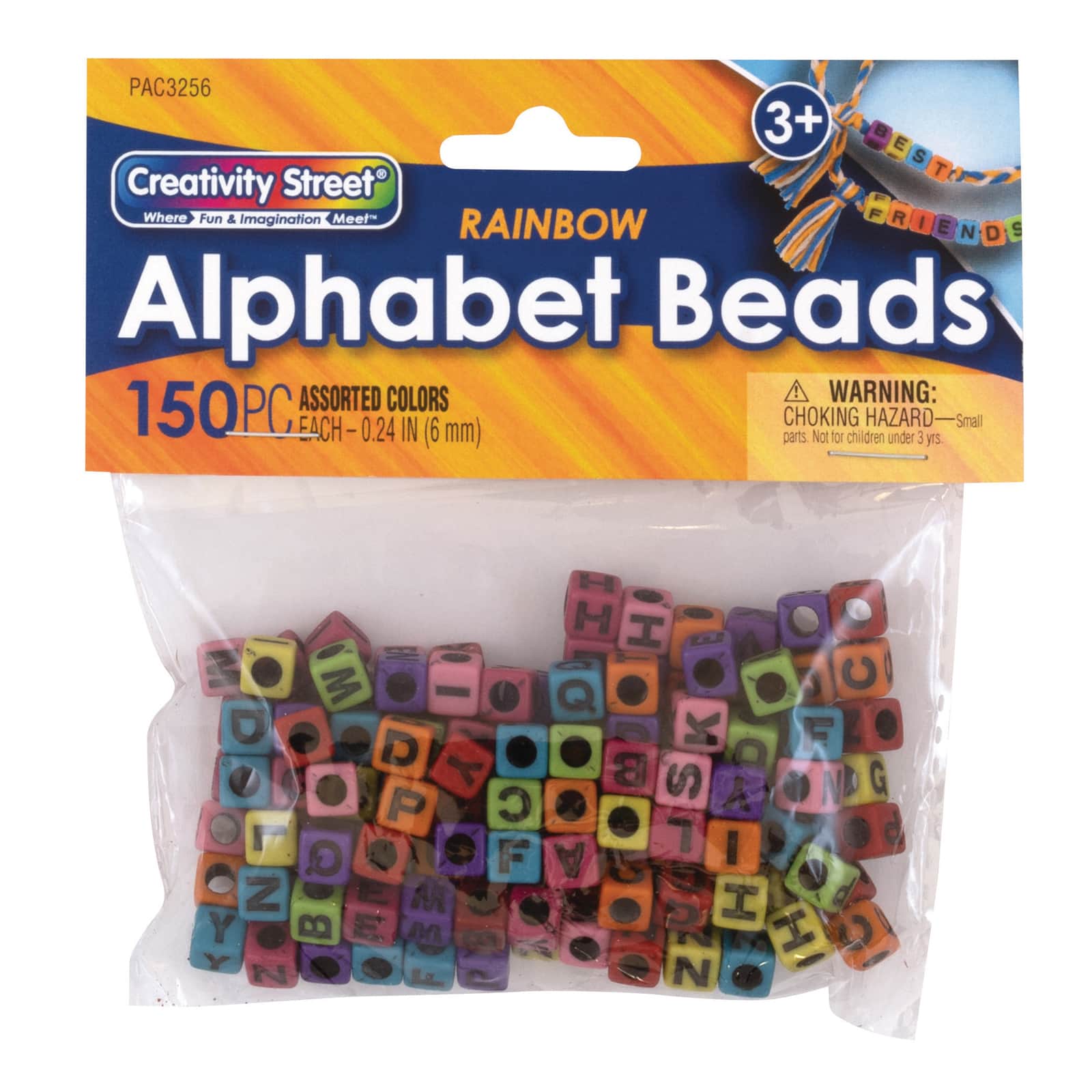 Creativity Street&#xAE; 6mm Rainbow Alphabet Beads, 6 Packs of 150