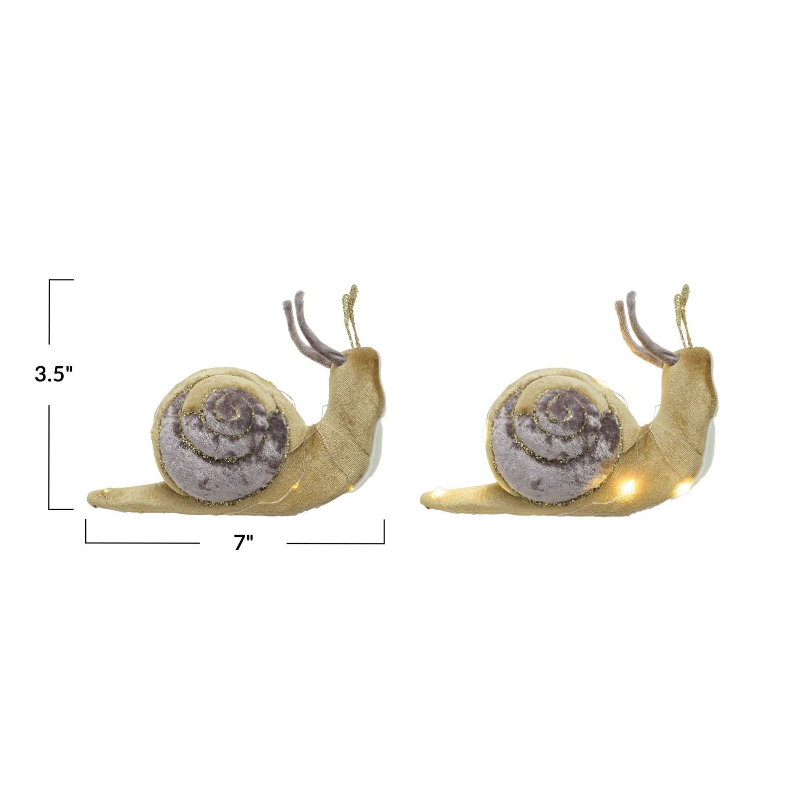 Hello Honey&#xAE; 7&#x22; Purple &#x26; Brown Fabric Snail D&#xE9;cor with LED Lights