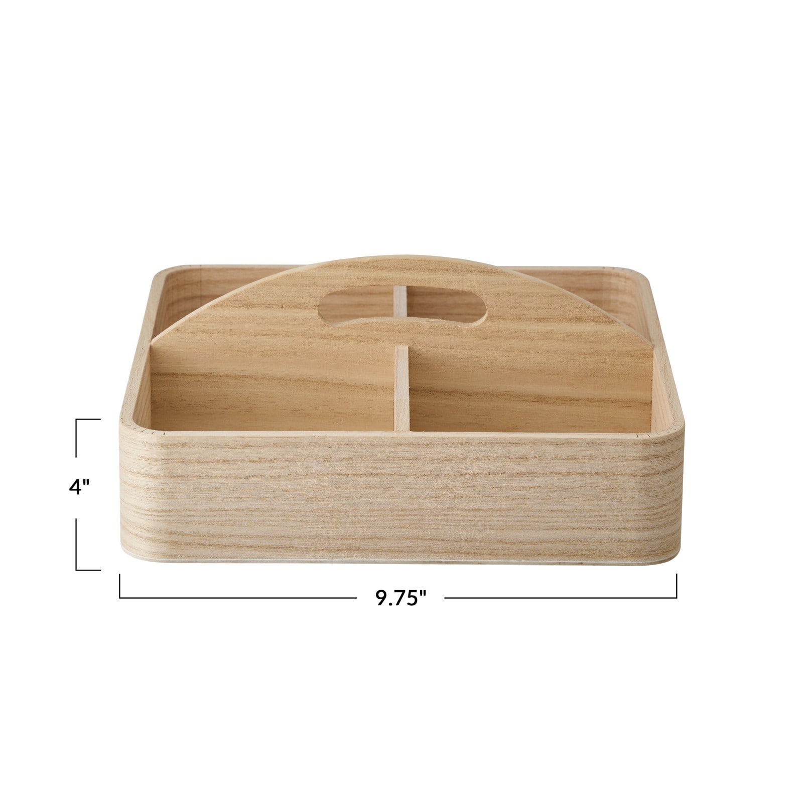 Hello Honey&#xAE; 9.75&#x22; Natural Quartet Sectional Paulownia Wood Organizer