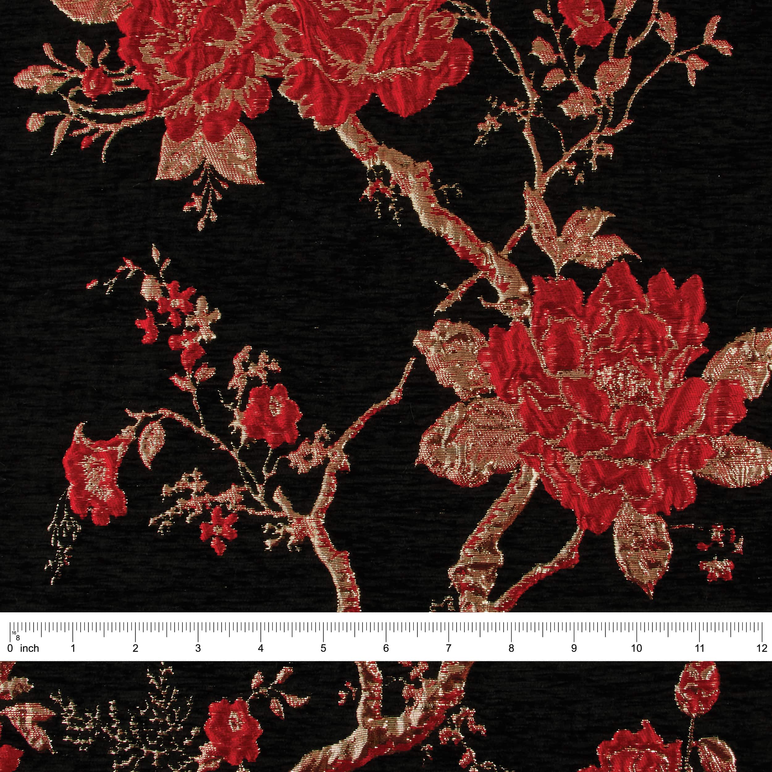 Cosplay by Yaya Han Red Floral Velvet Brocade Fabric