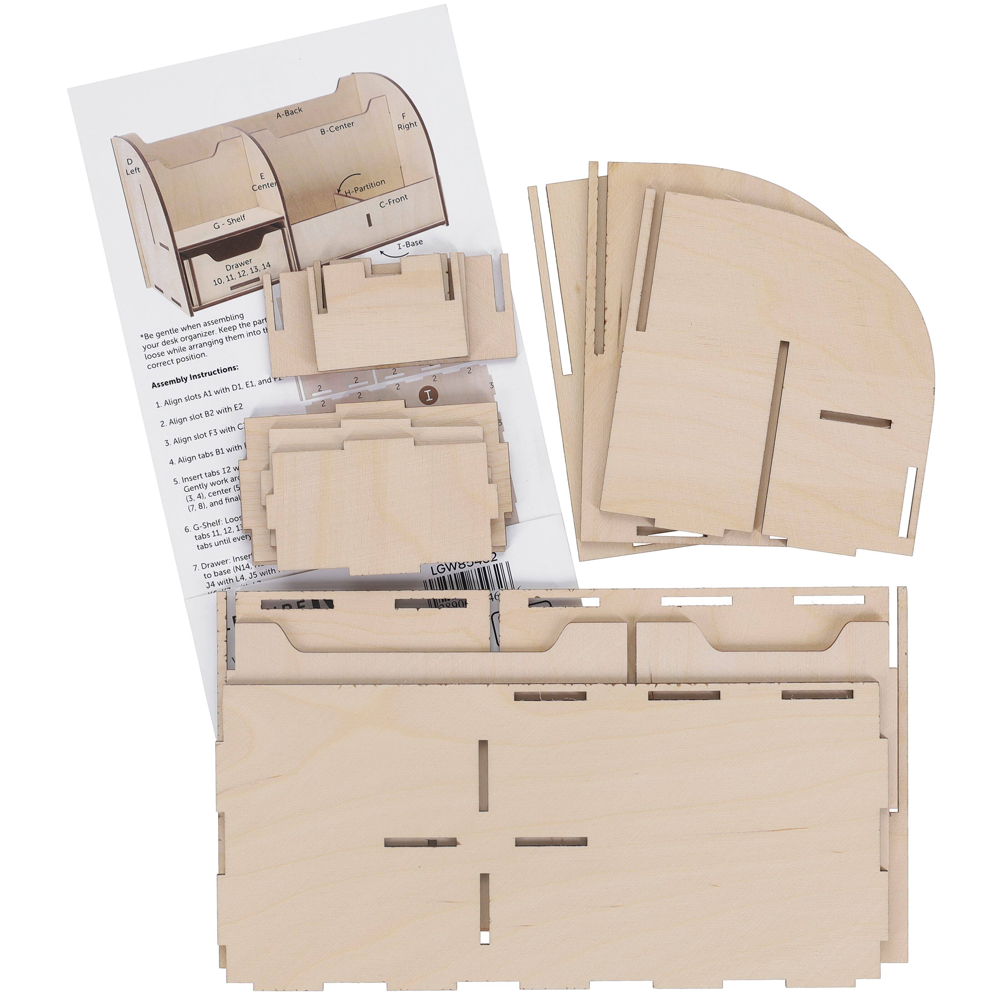Good Wood by Leisure Arts&#xAE; Slotted Desktop Organizer