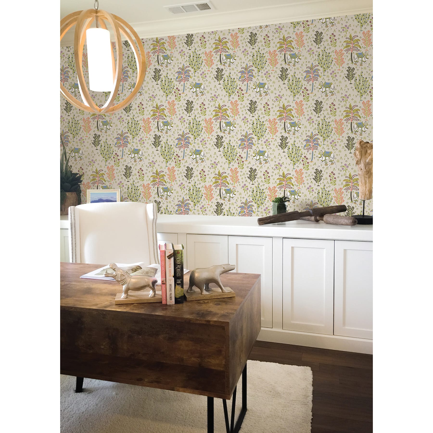 NuWallpaper PrintFresh Linen Camel's Courtyard Peel & Stick Wallpaper