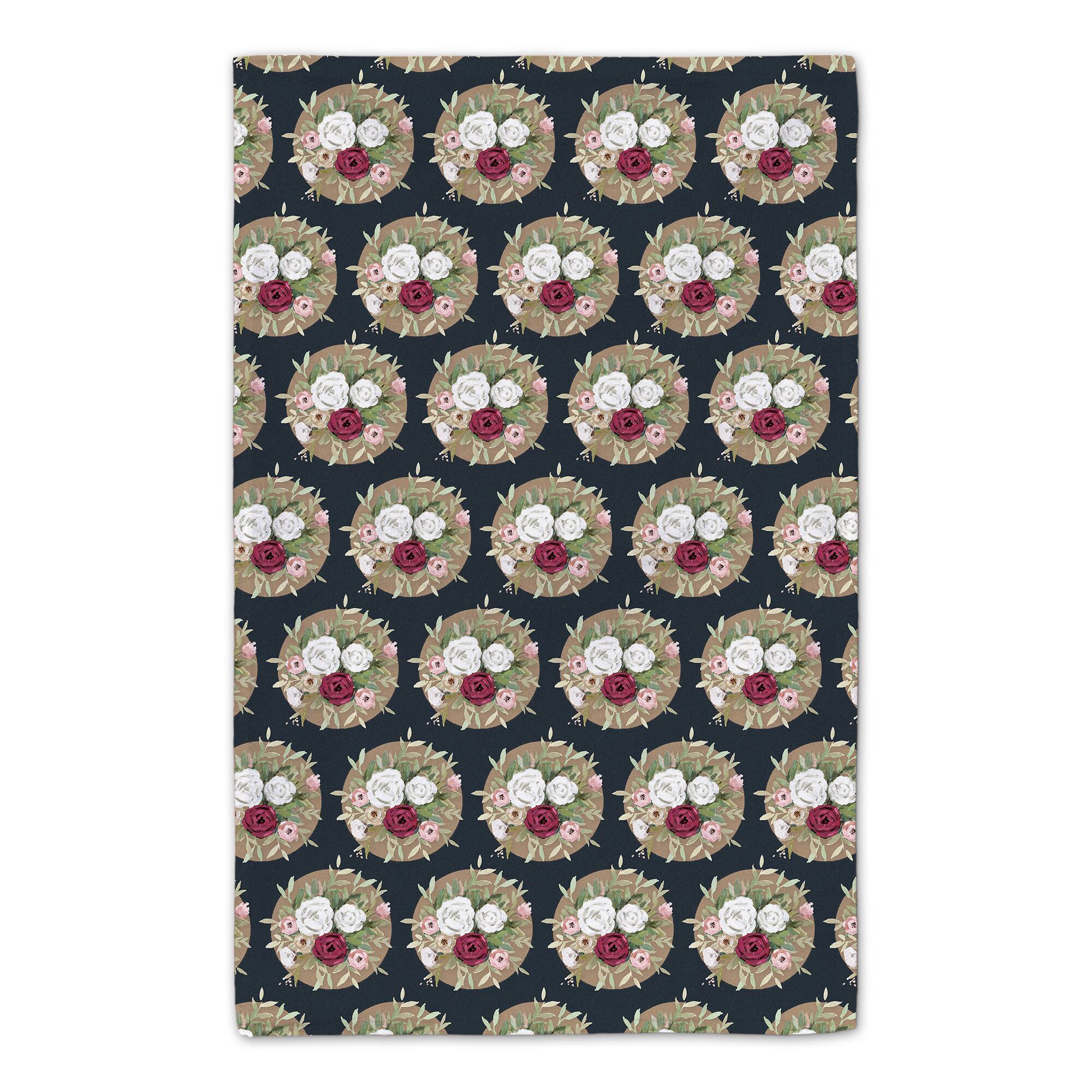Florals on Navy 16" x 25" Towel Set