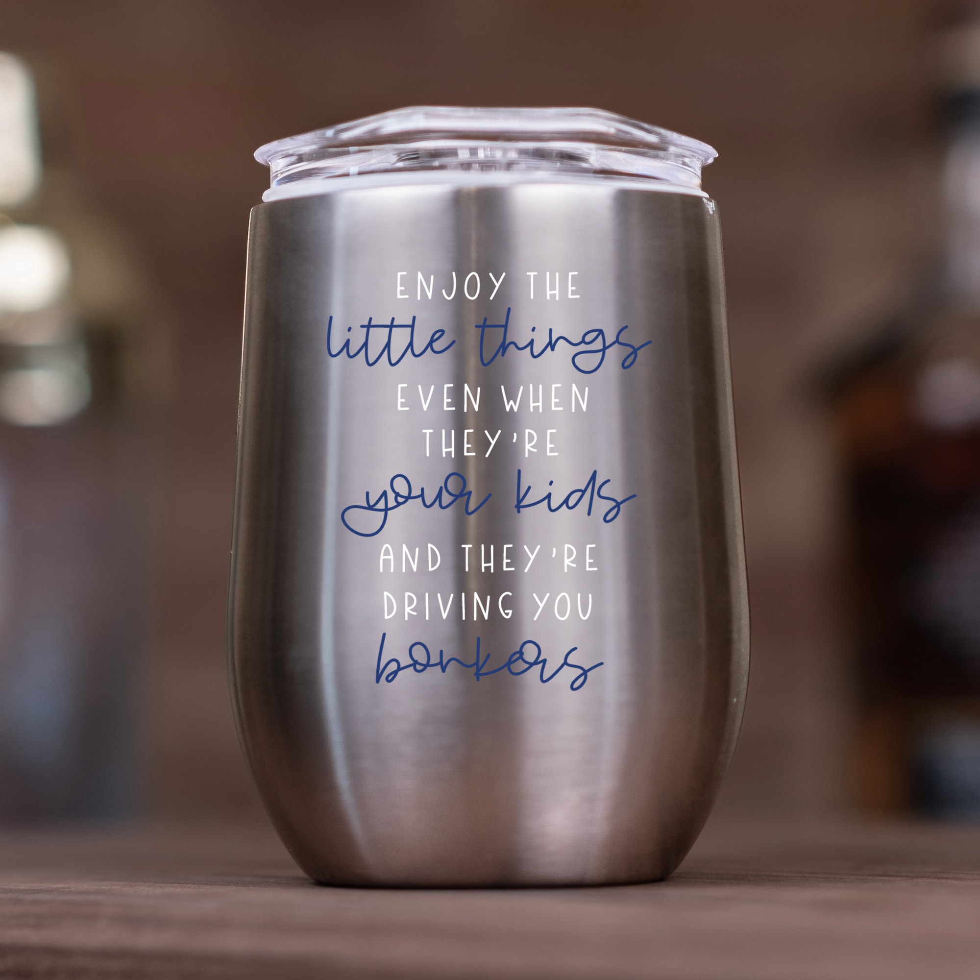 11oz. Silver Enjoy The Little Things Wine Tumbler