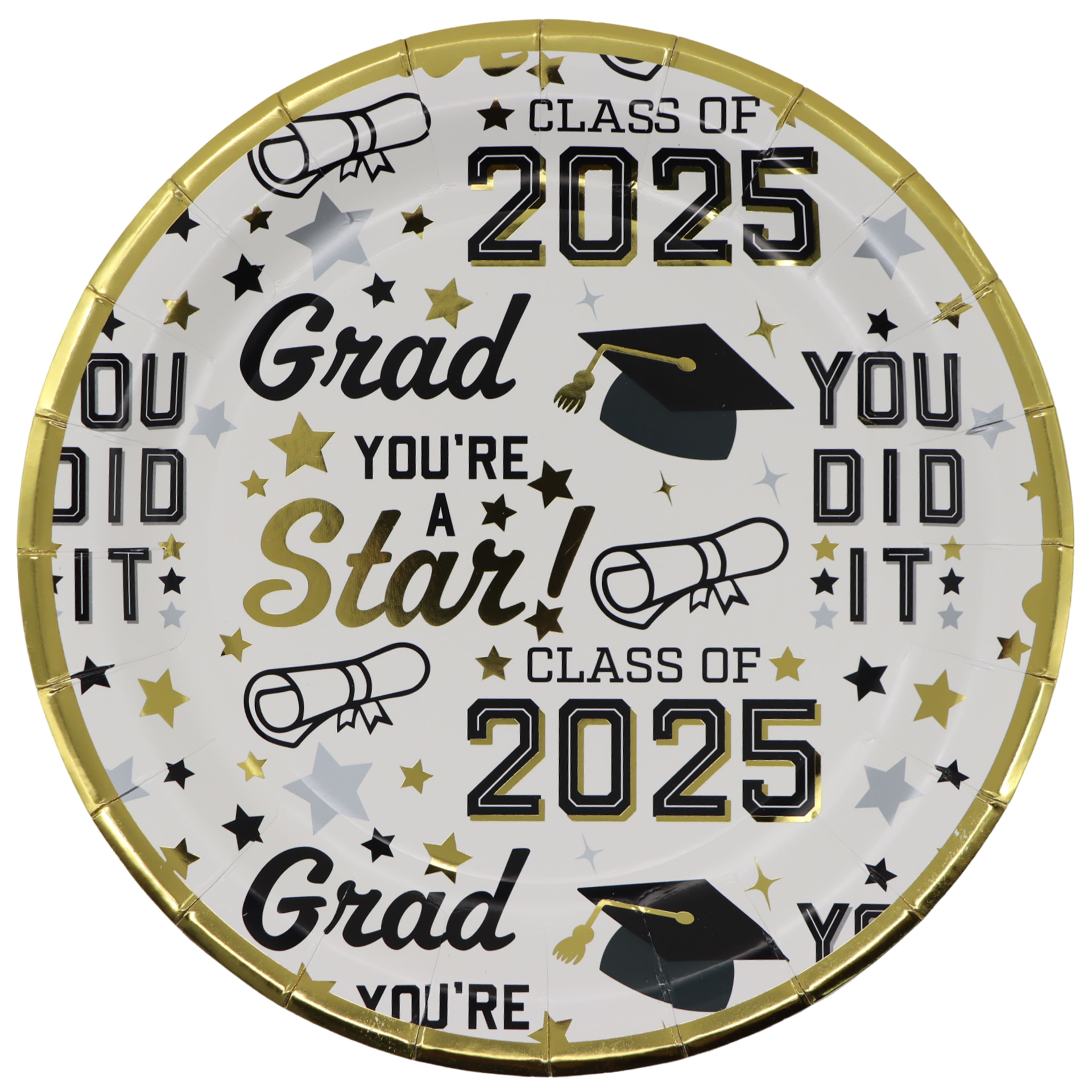 9&#x22; 2025 Grad Paper Plates, 12ct. by Celebrate It&#x2122;