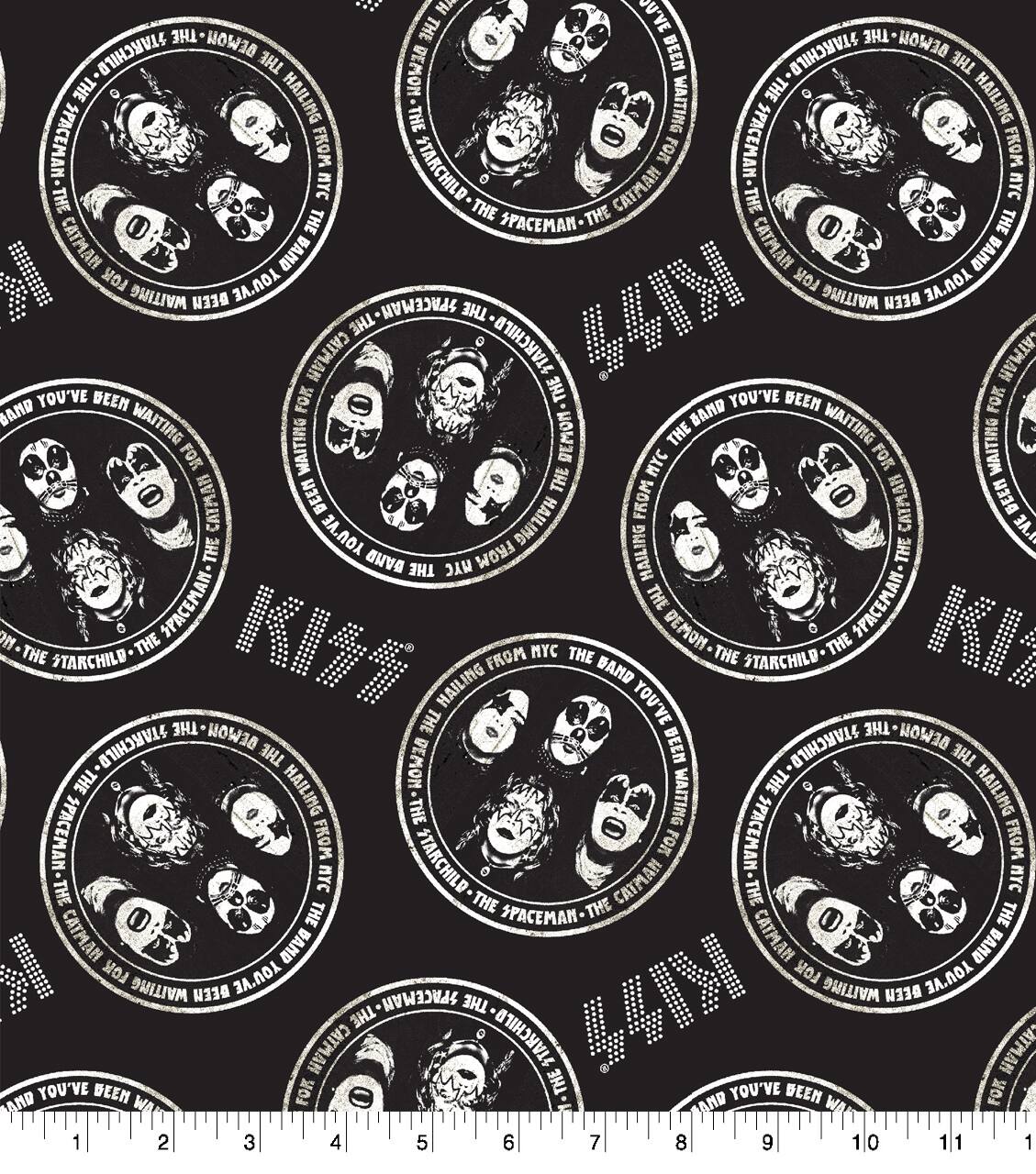 Epic Kiss Rock Names Cotton Fabric