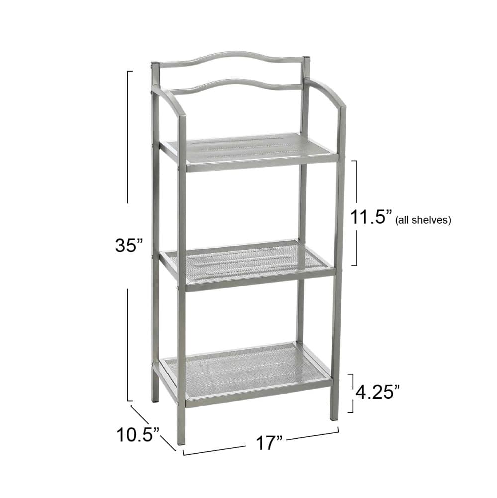 Household Essentials 3-Tier Metal Bathroom Storage Shelf