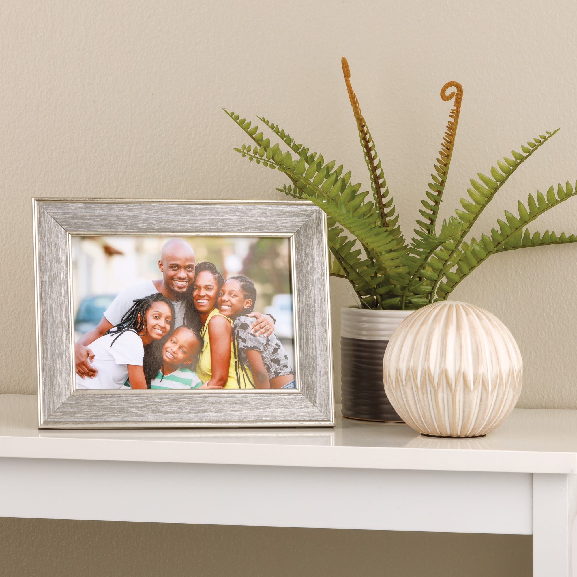 Simply Essentials™ 5" x 7" Gray with Silver Edge Frame by Studio Décor®