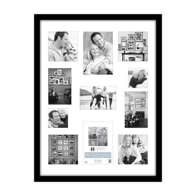 Mainstays 7-Opening 4 x 6 Wide Bevel Black Collage Picture Frame 