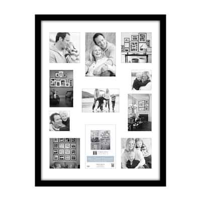 Mainstays 7-Opening 4 x 6 Wide Bevel Black Collage Picture Frame