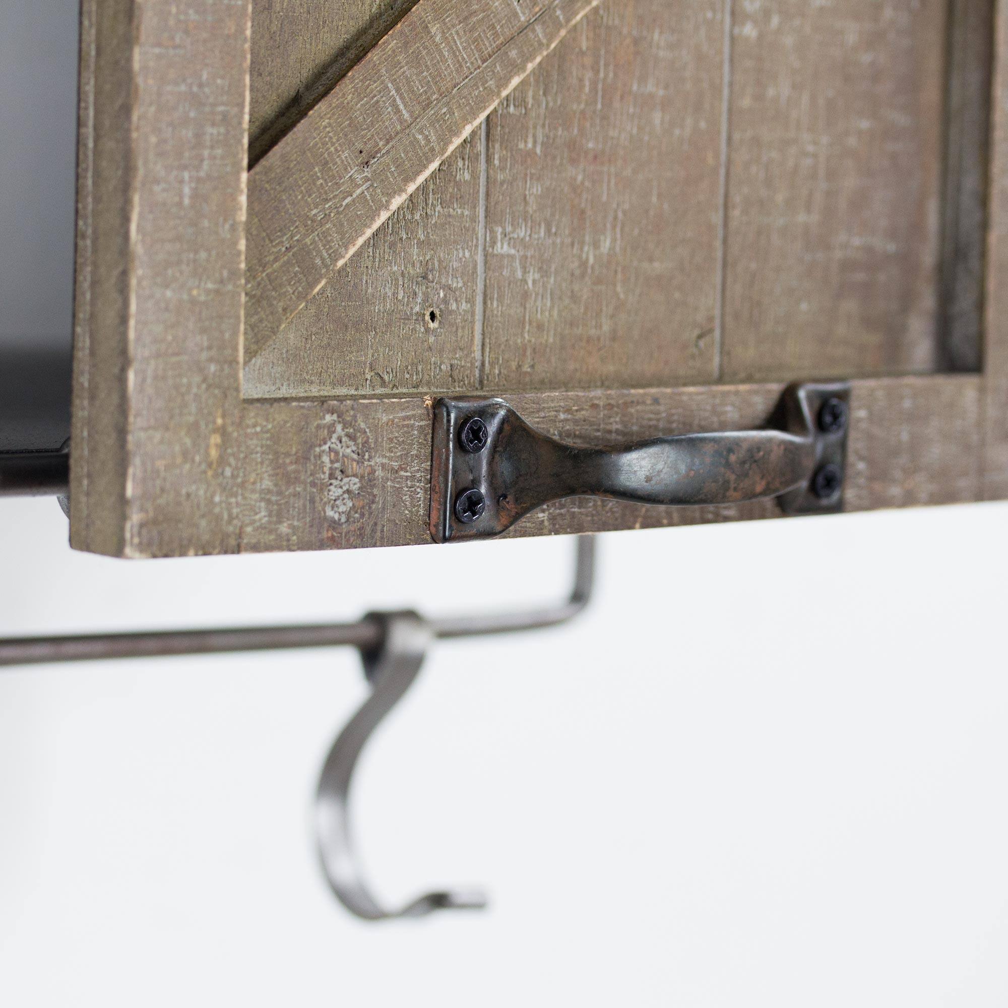 Rustic Sliding Barn Door Coat &#x26; Towel Rack