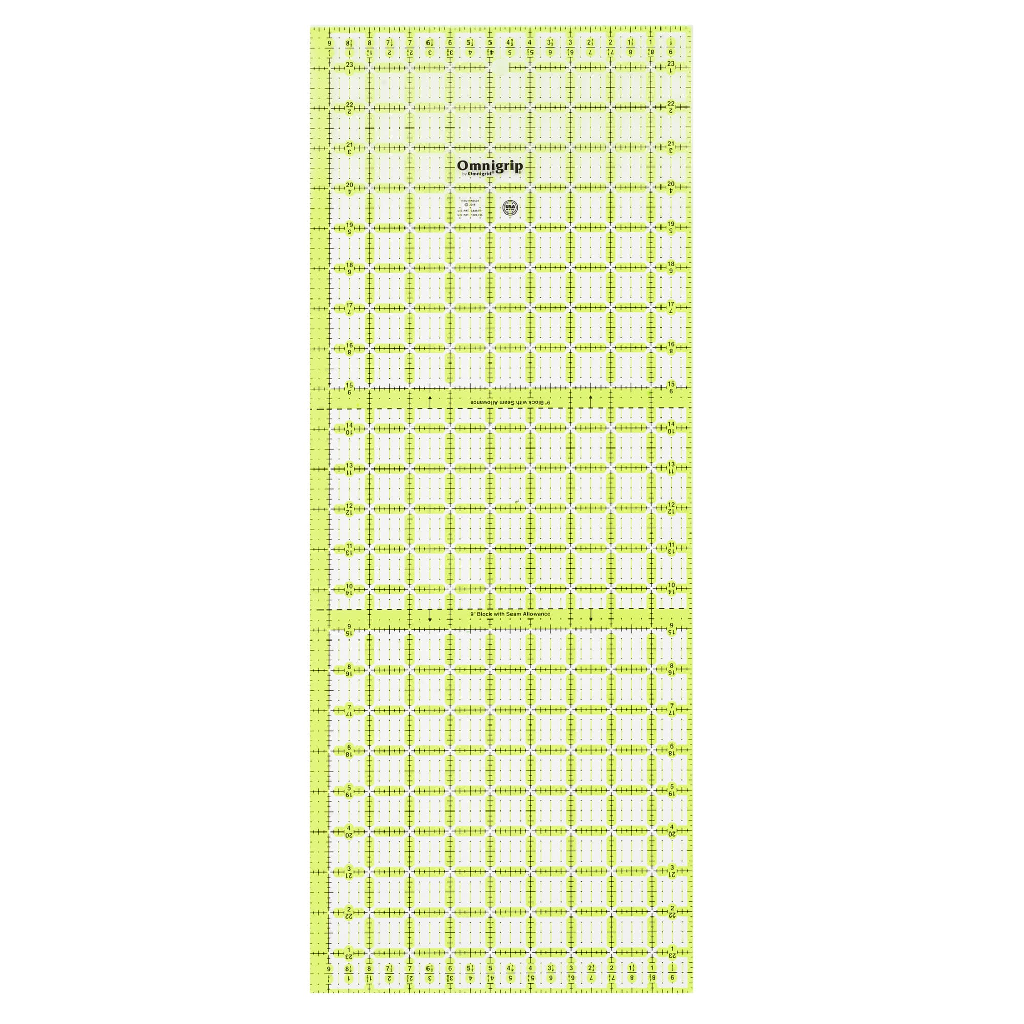 Omnigrip® by Omnigrid® 9.5" x 24" Non-Slip Rectangle Quilting Ruler