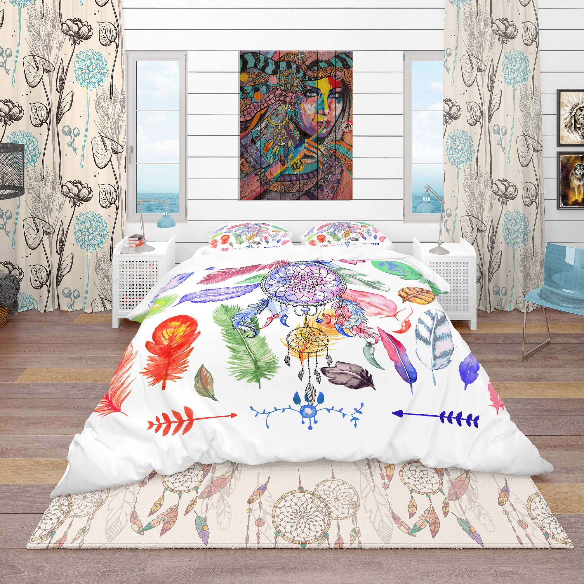 Designart 'Indian Dream Catcher' Southwestern Bedding Set - Duvet Cover & Shams