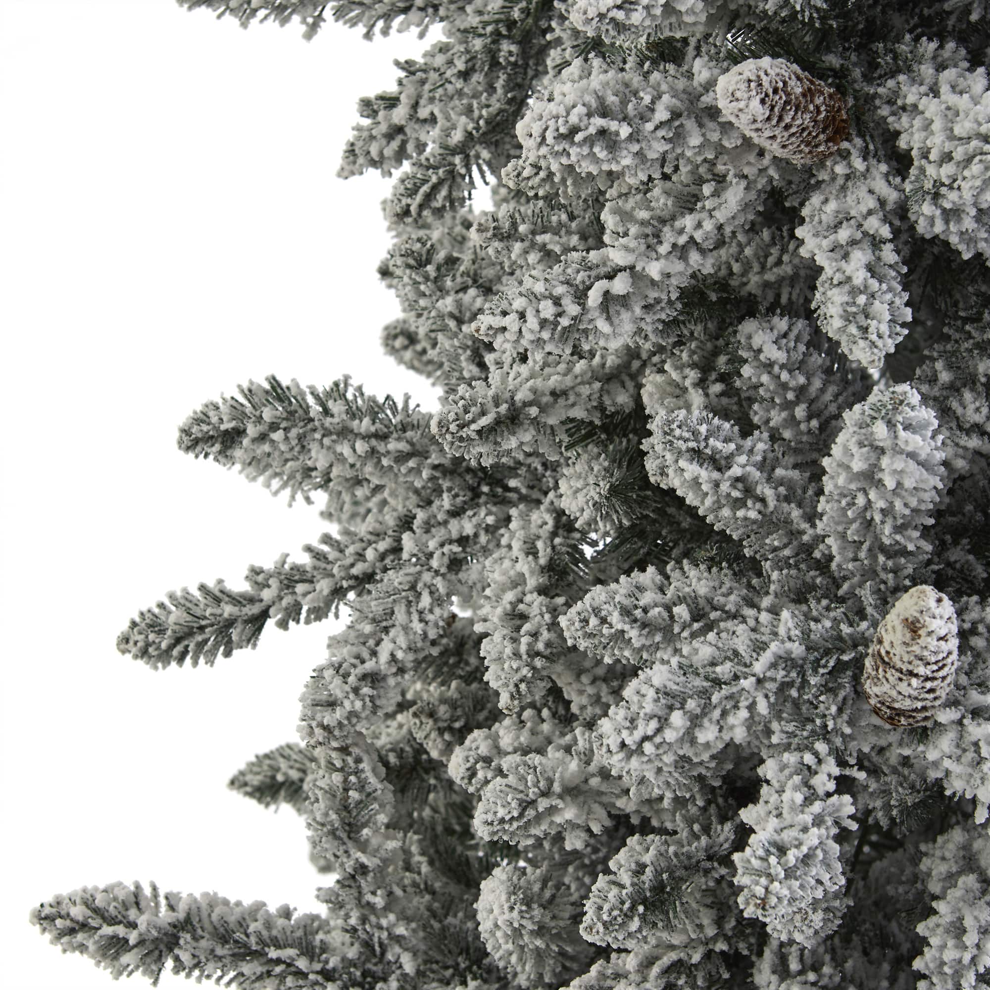 7.5ft. Unlit Flocked Livingston Fir Artificial Christmas Tree with Pine Cones