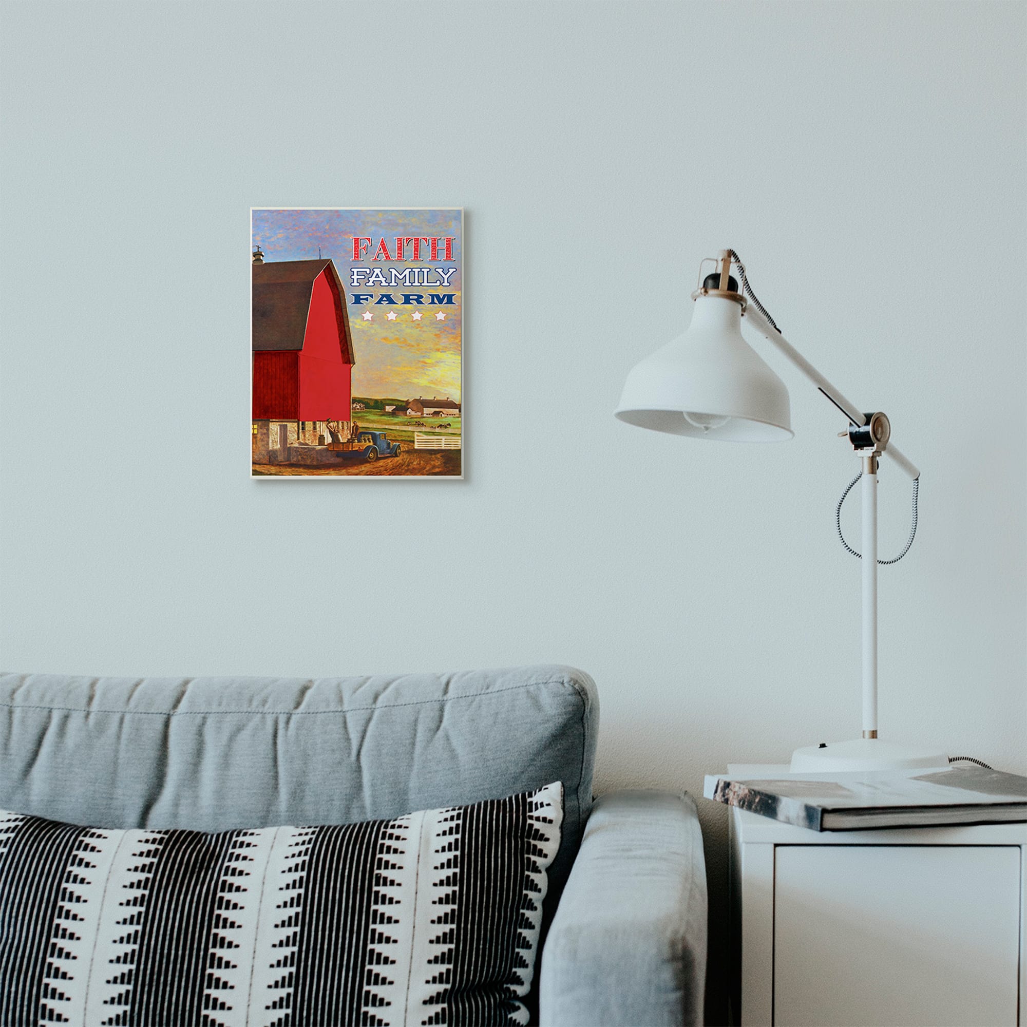 Stupell Industries Faith Family Farm American Farm Rustic Word Design Wall Plaque