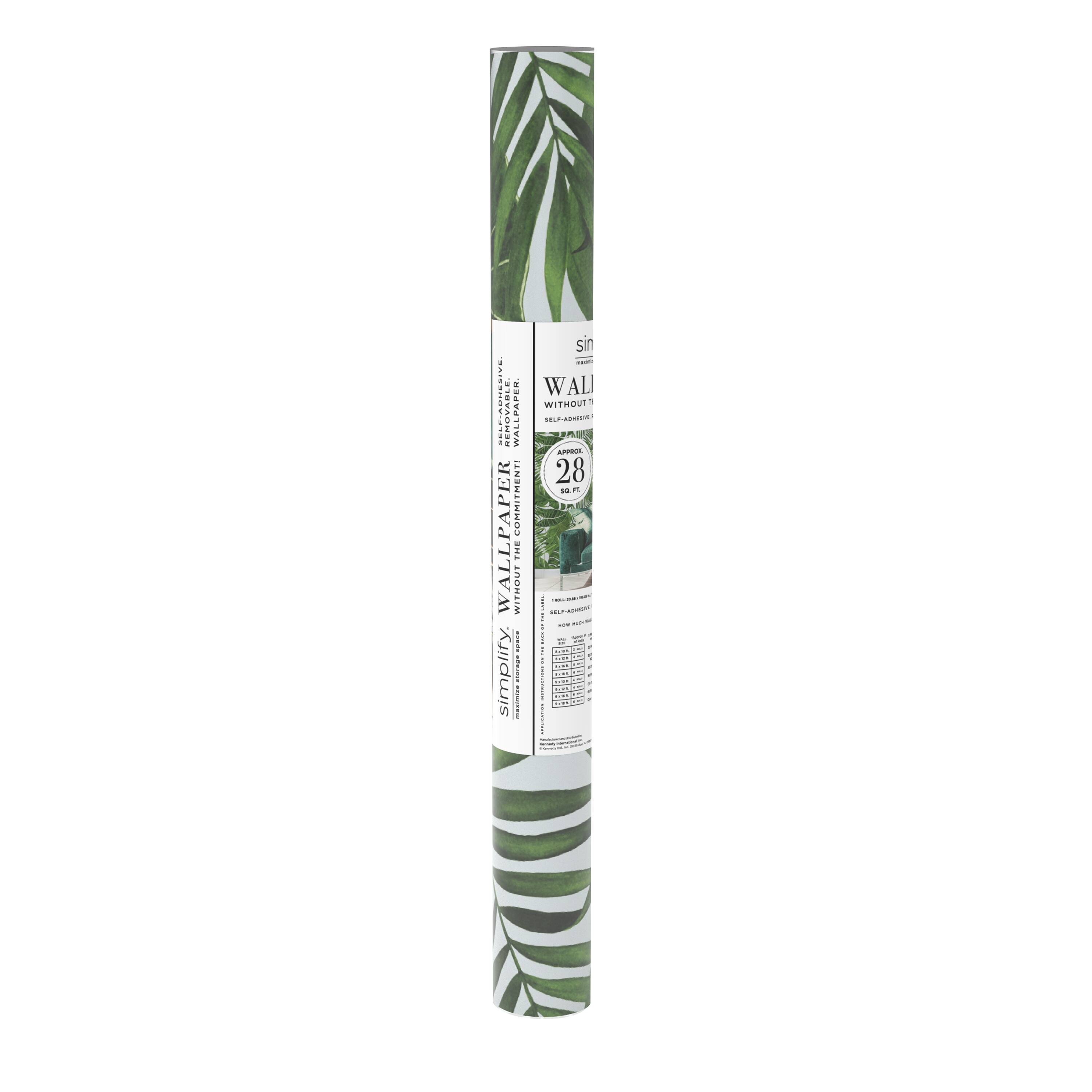 Simplify Green Palm Leaves Adhesive Wallpaper