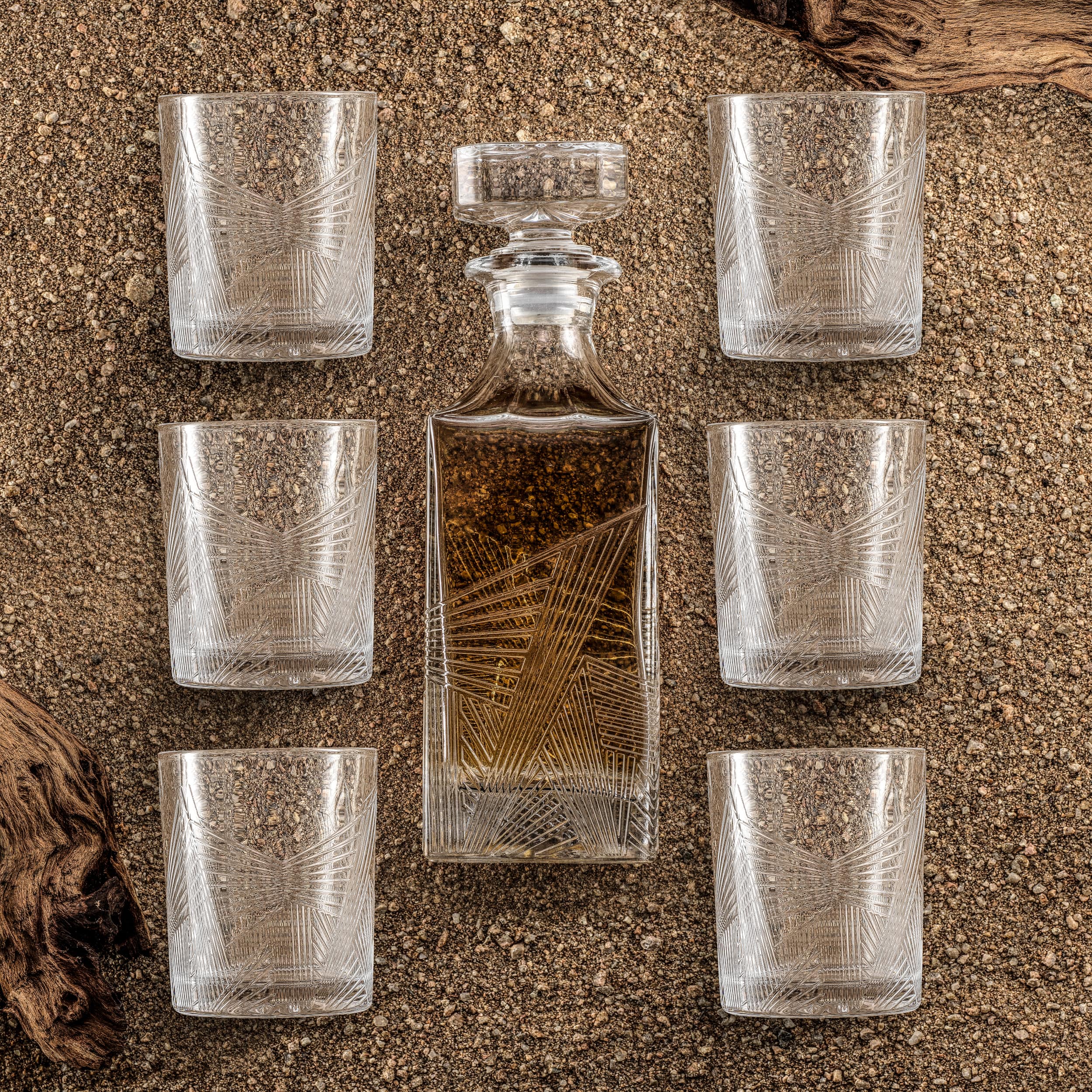 JoyJolt® Gatsby Art Deco Whiskey Decanter & Glasses Set