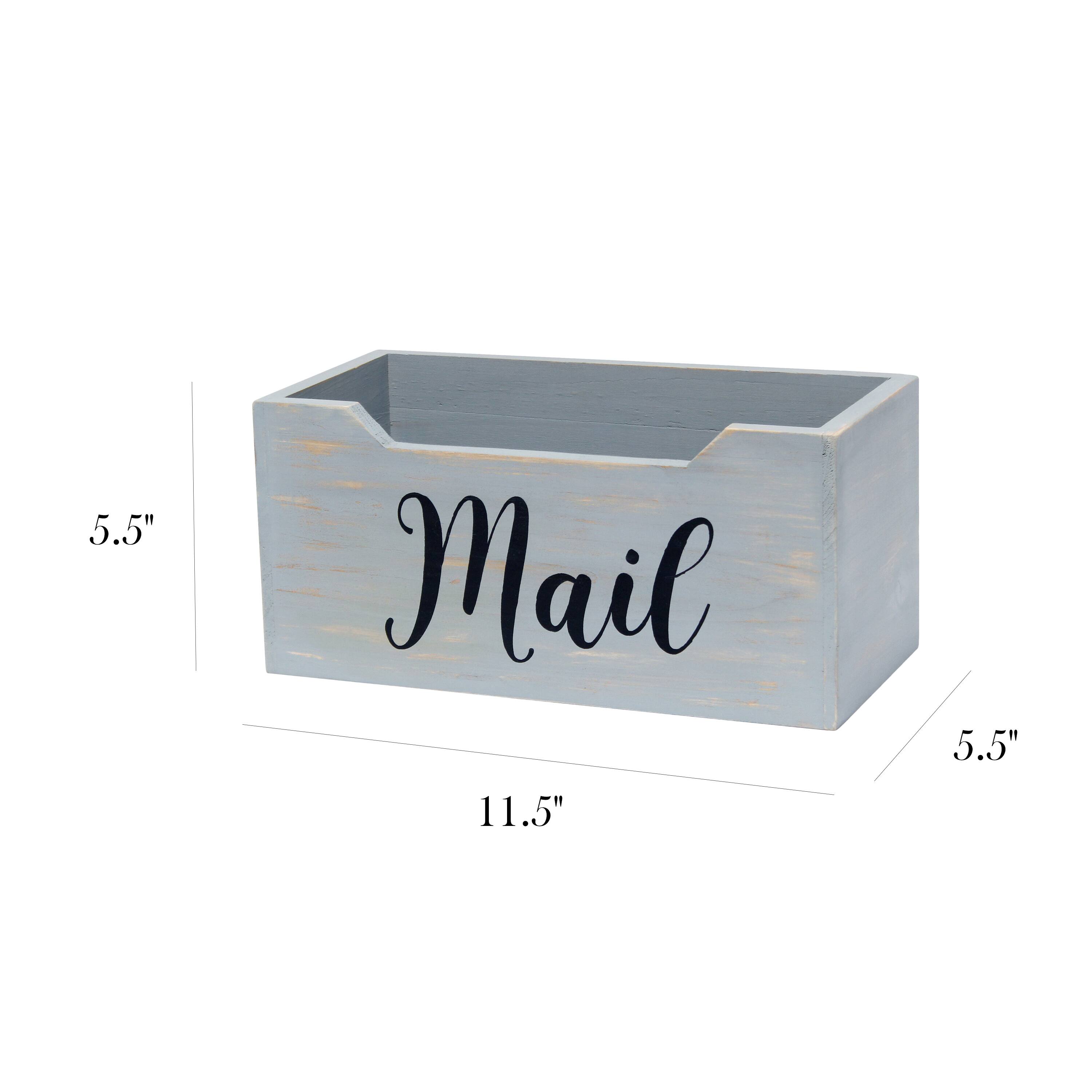 Elegant Designs Decorative Script Word Mail Organizer Box