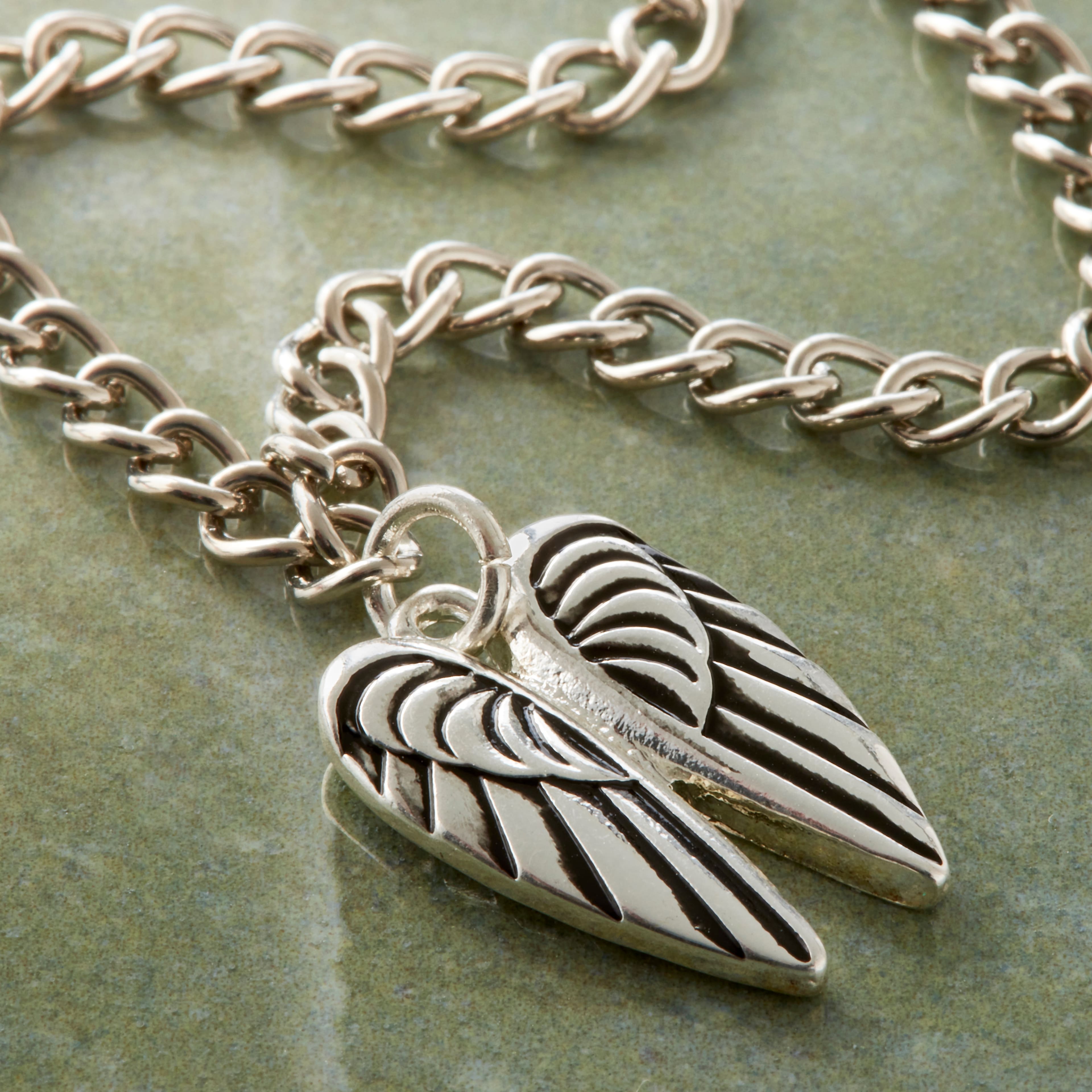 Charmalong™ Antique Silver Plated Wings Charm by Bead Landing™