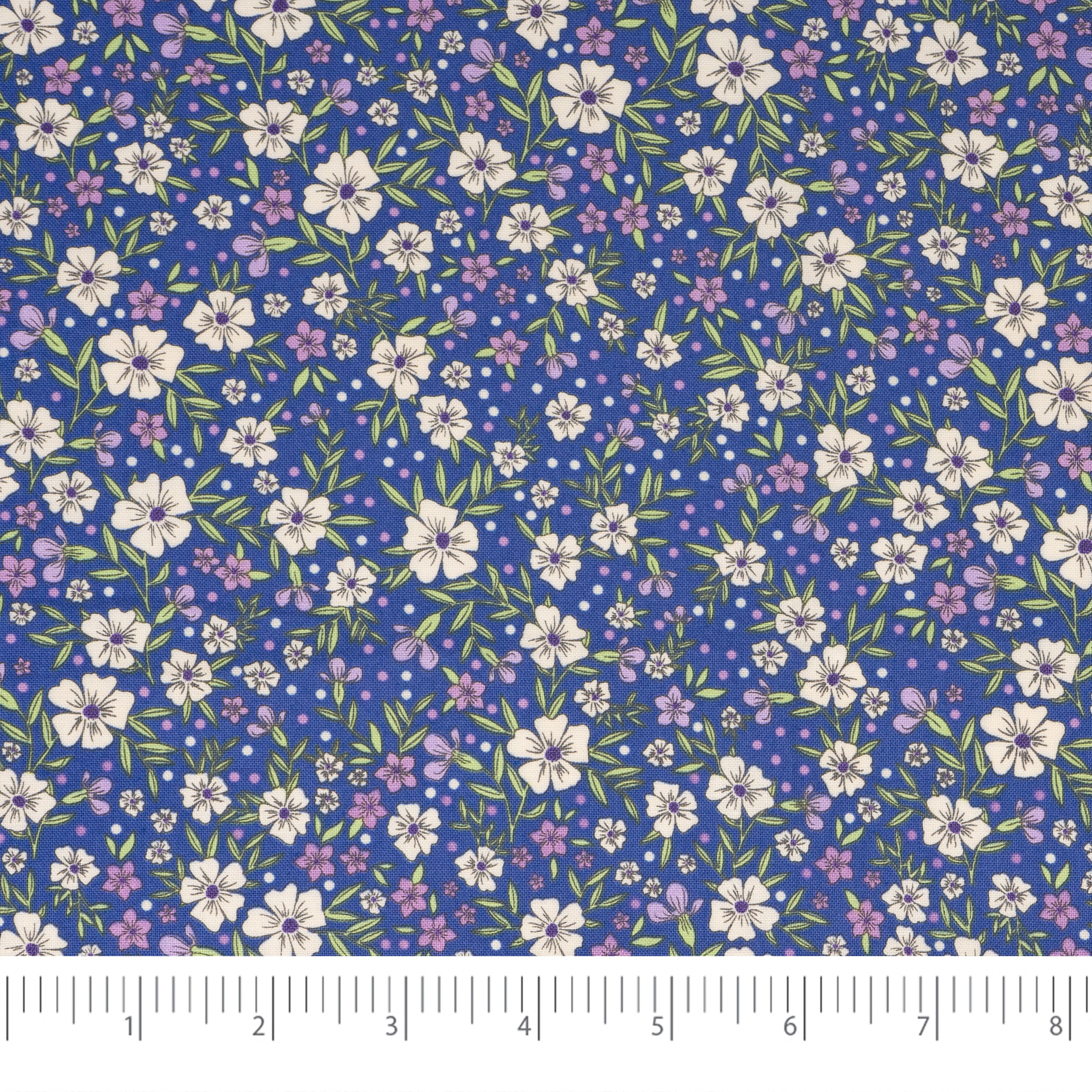 SINGER Purple Floral Cotton Fabric