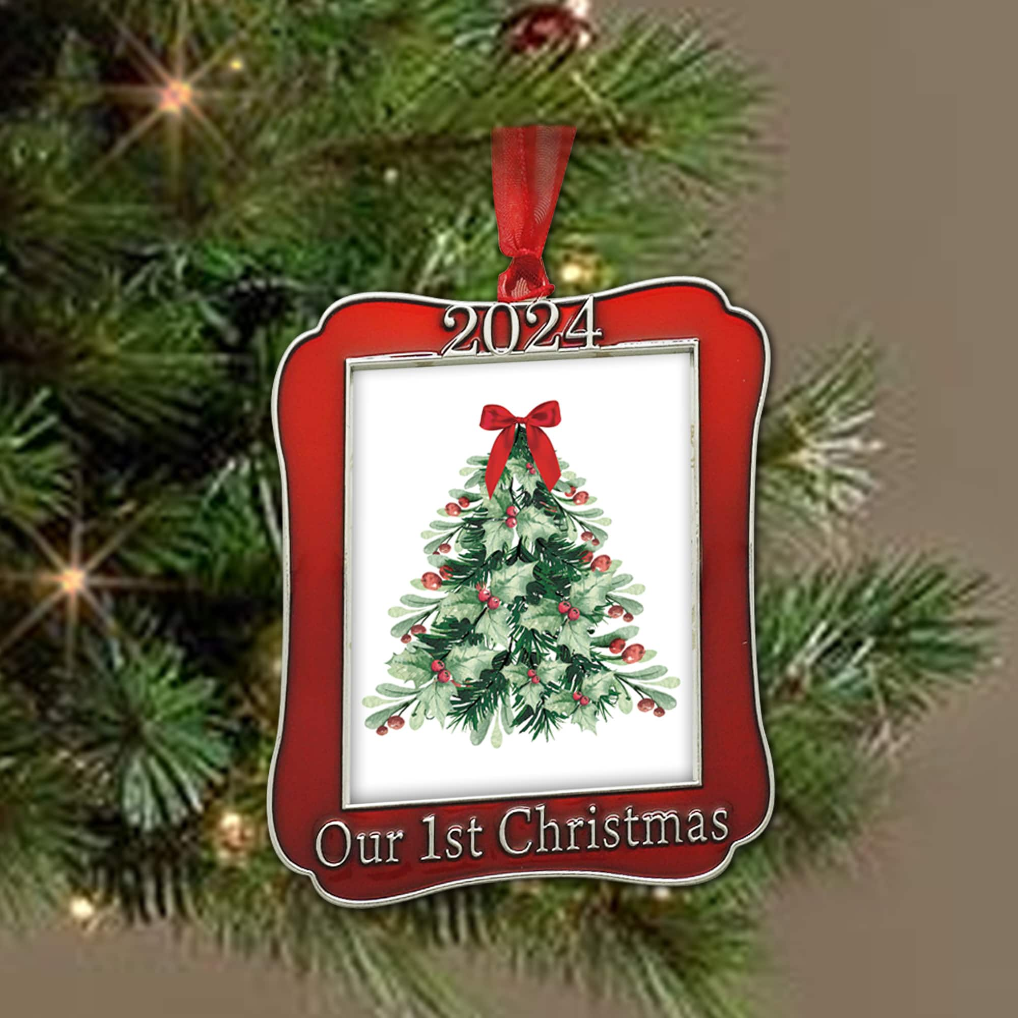 2&#x22; x 2.5&#x22; Our First Christmas 2024 Ornament Frame by Studio D&#xE9;cor&#xAE;