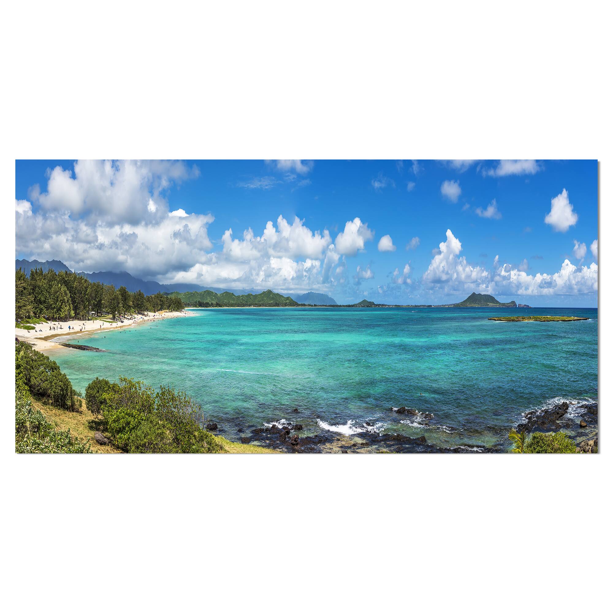 Designart - Kailua Beach in Oahu - Landscapes Sea & Shore Photographic on wrapped Canvas