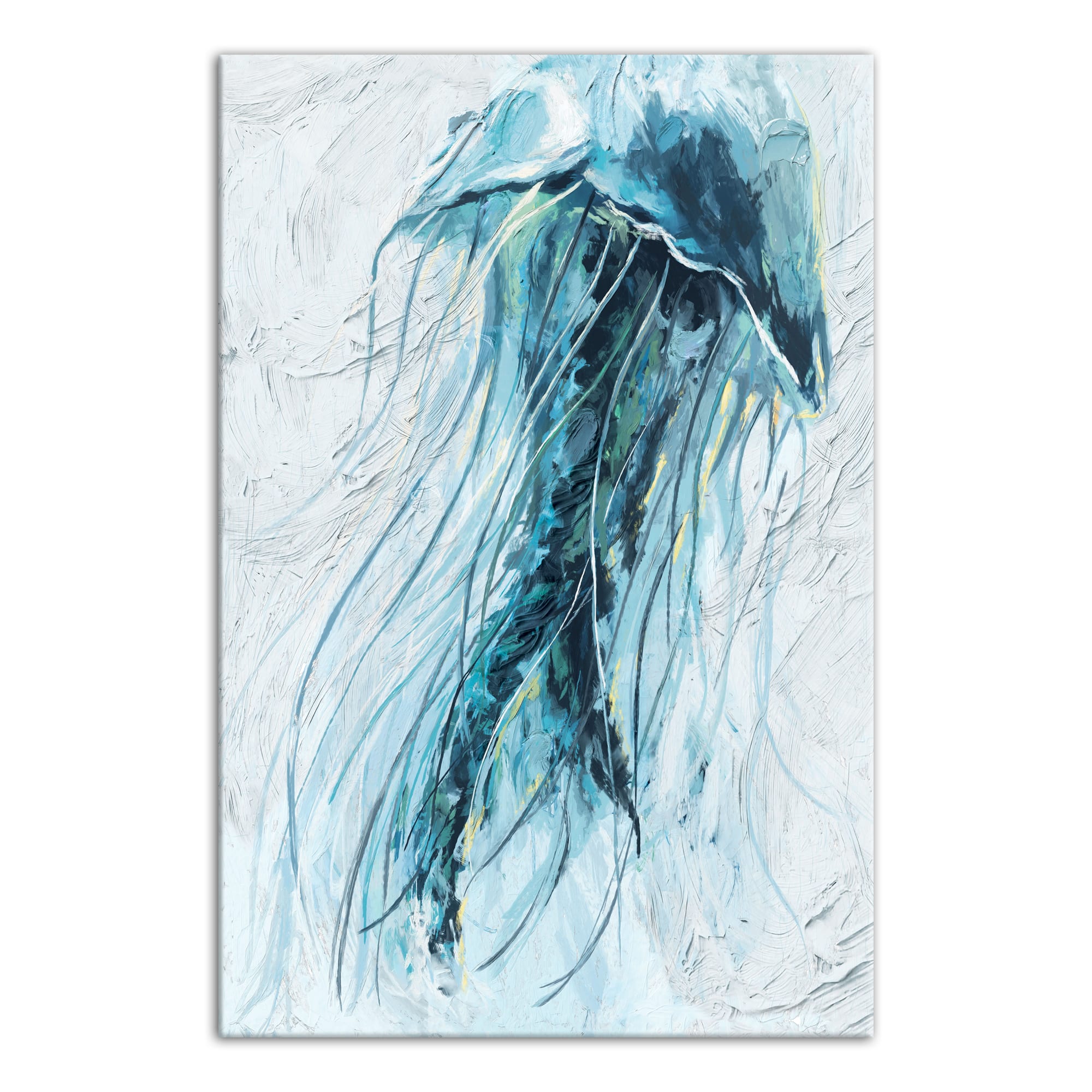 Painted Jelly Fish 24" x 36" Canvas Wall Art