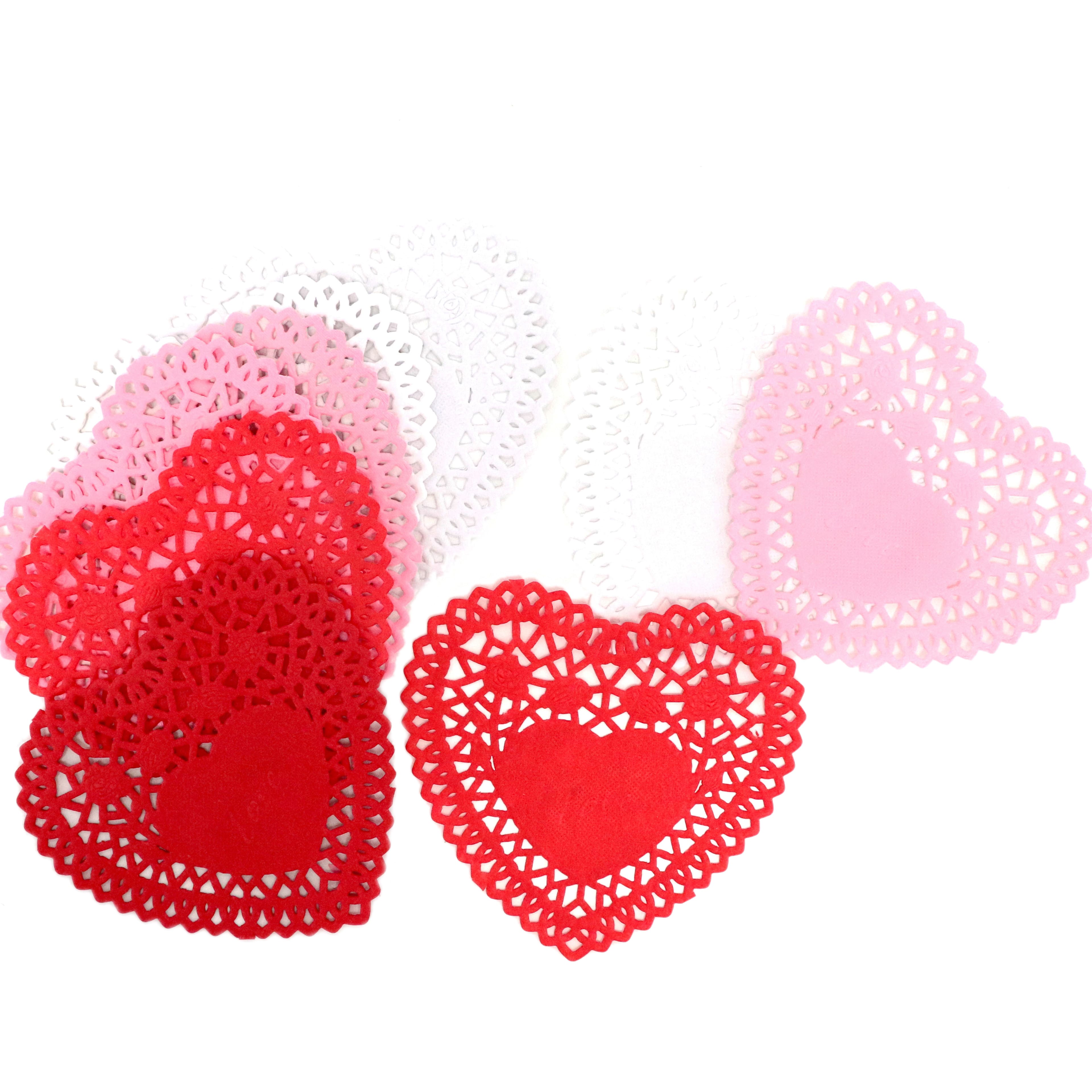 4&#x22; Red, Pink &#x26; White Heart Doilies, 24ct. by Recollections&#x2122;