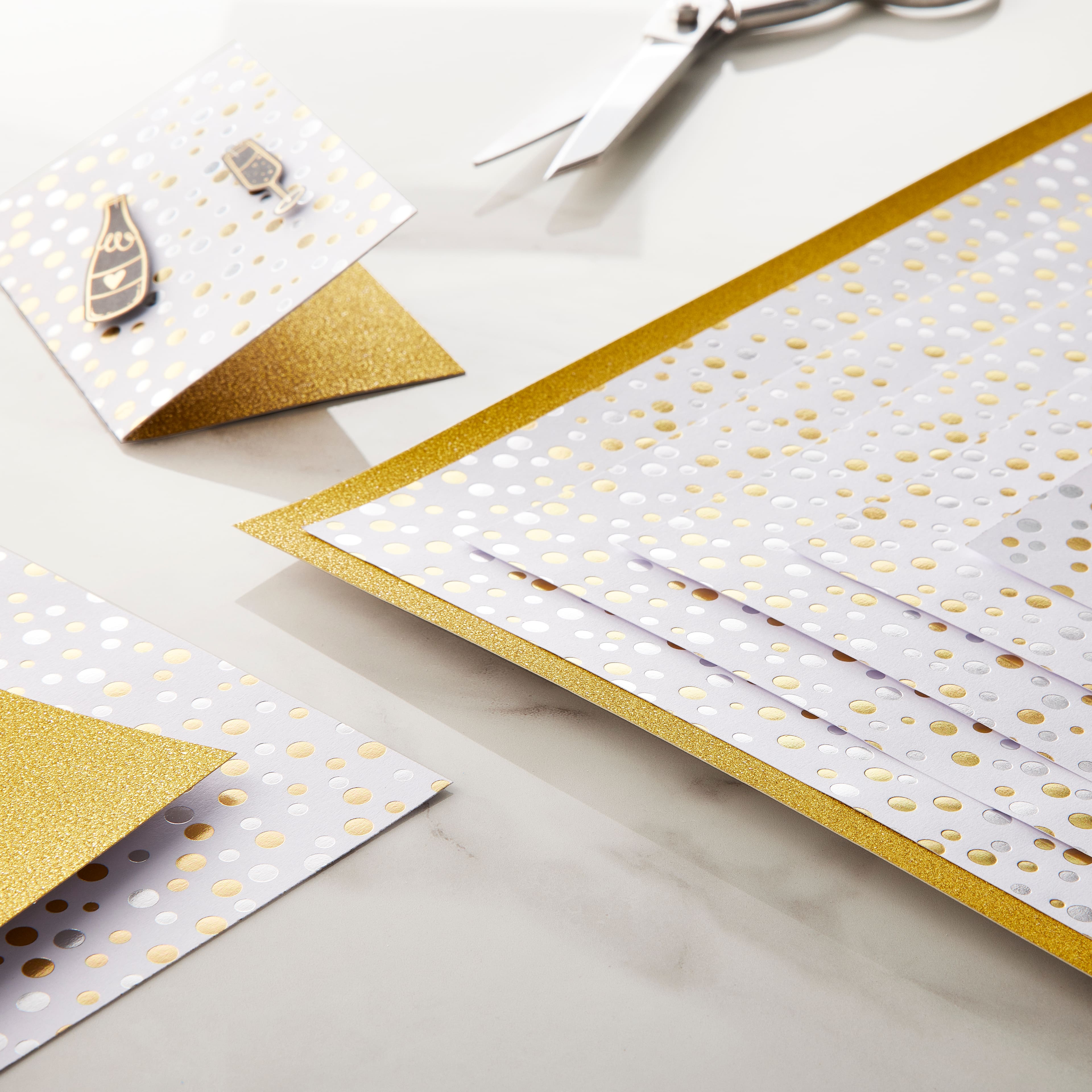 Gold Dots on Chiffon 12x12 Cardstock - Recollections