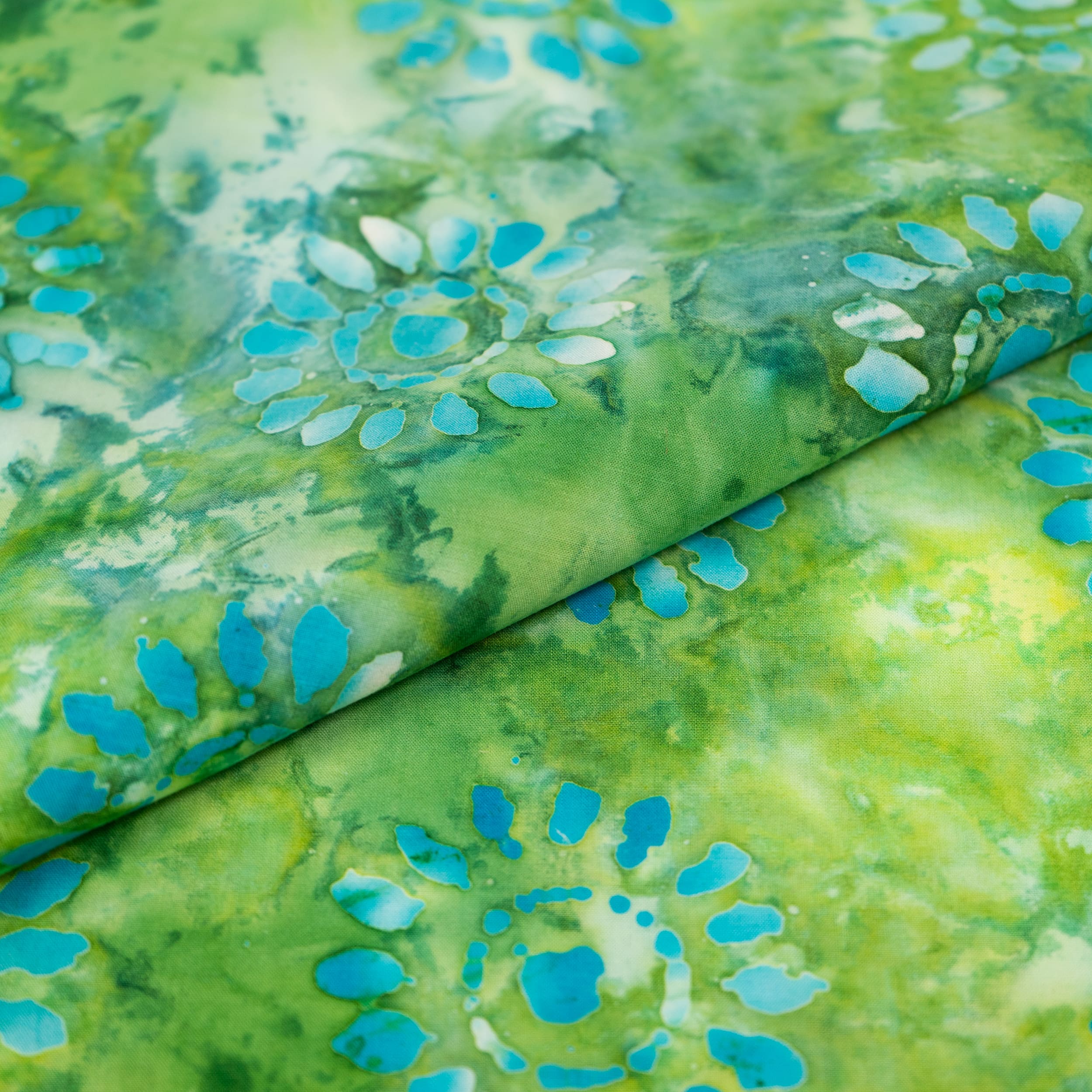 SINGER Batik Lime Green Sunflower Cotton Fabric