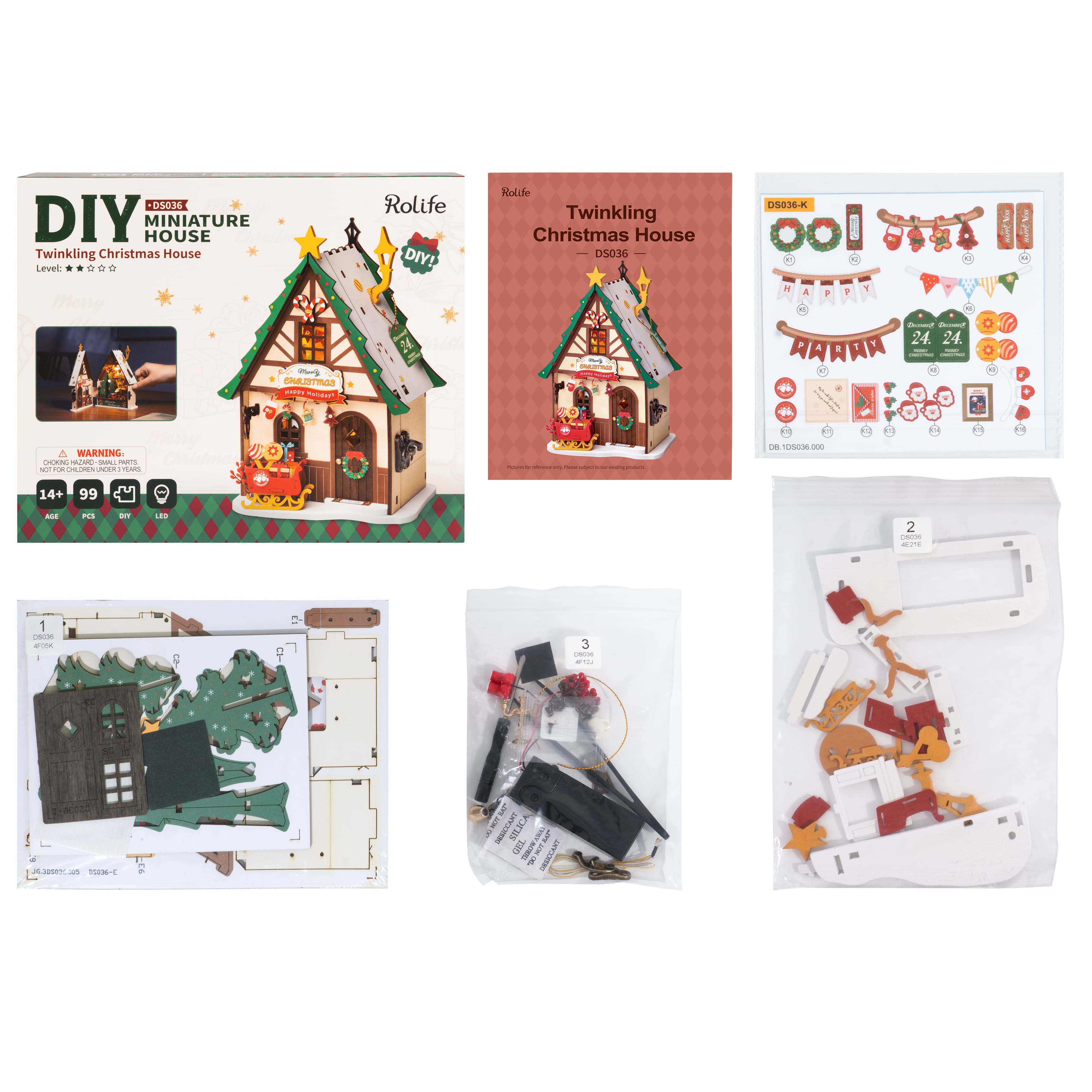 Rolife&#xAE; Twinkling Christmas House DIY Miniature House Kit